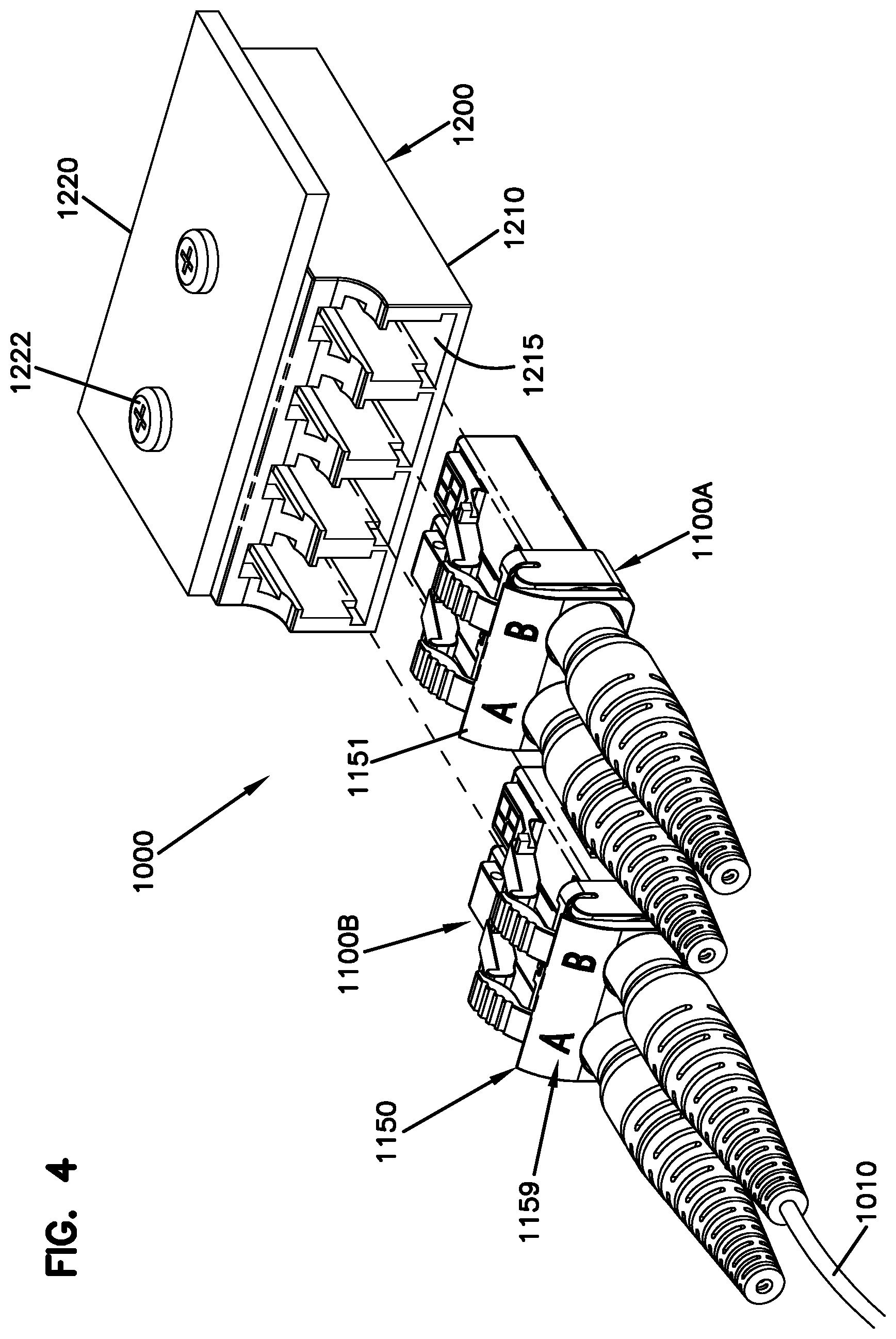 Patent US12306444 Figure 4 – Managed fiber connectivity systems