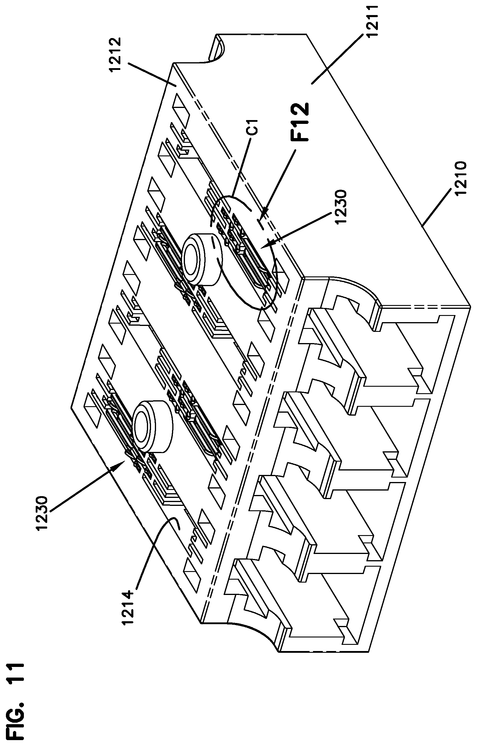 Patent US12306444 Figure 11 – Managed fiber connectivity systems