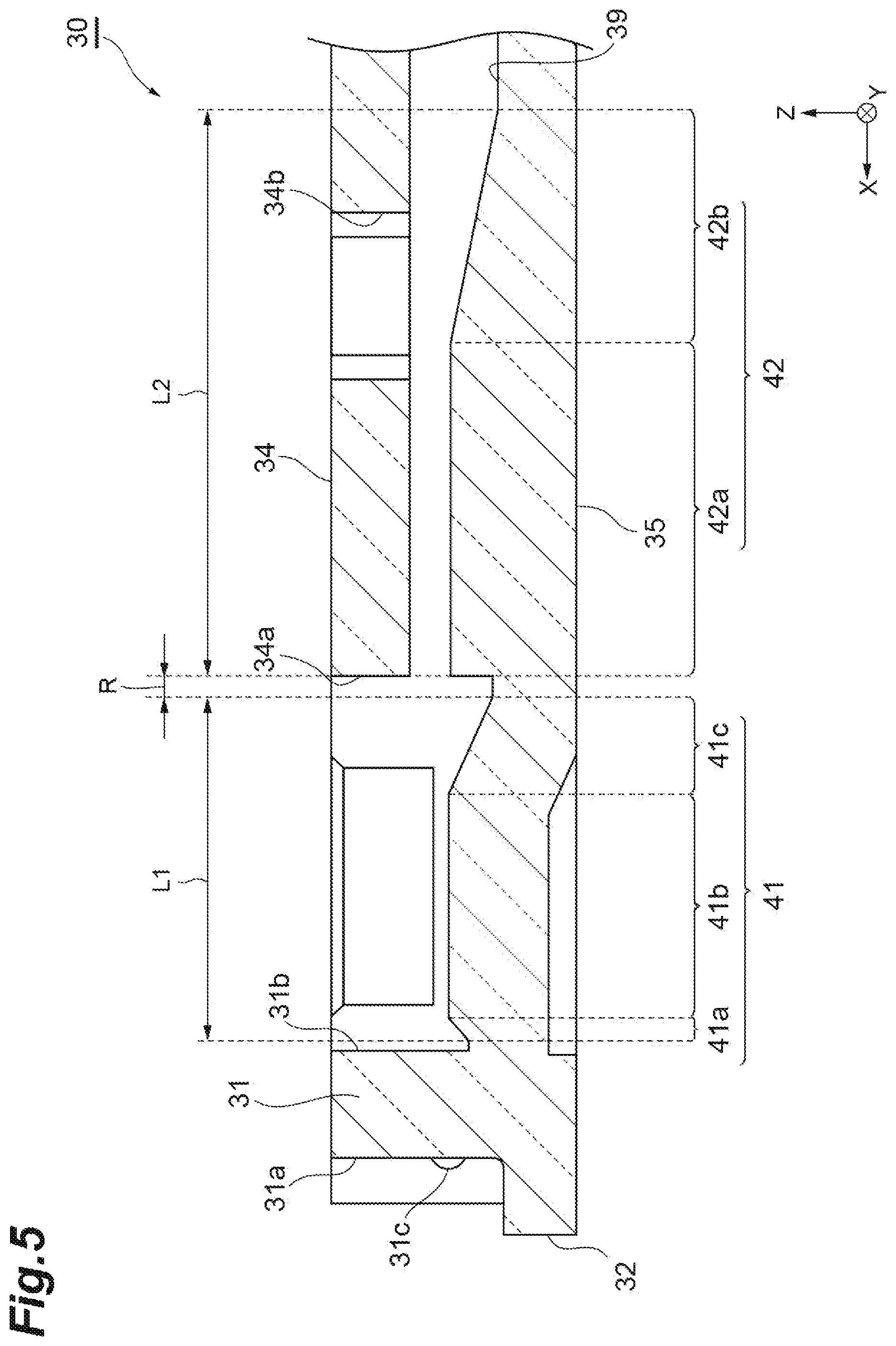 Patent US12306446 Figure 5 – Ferrule and optical connector
