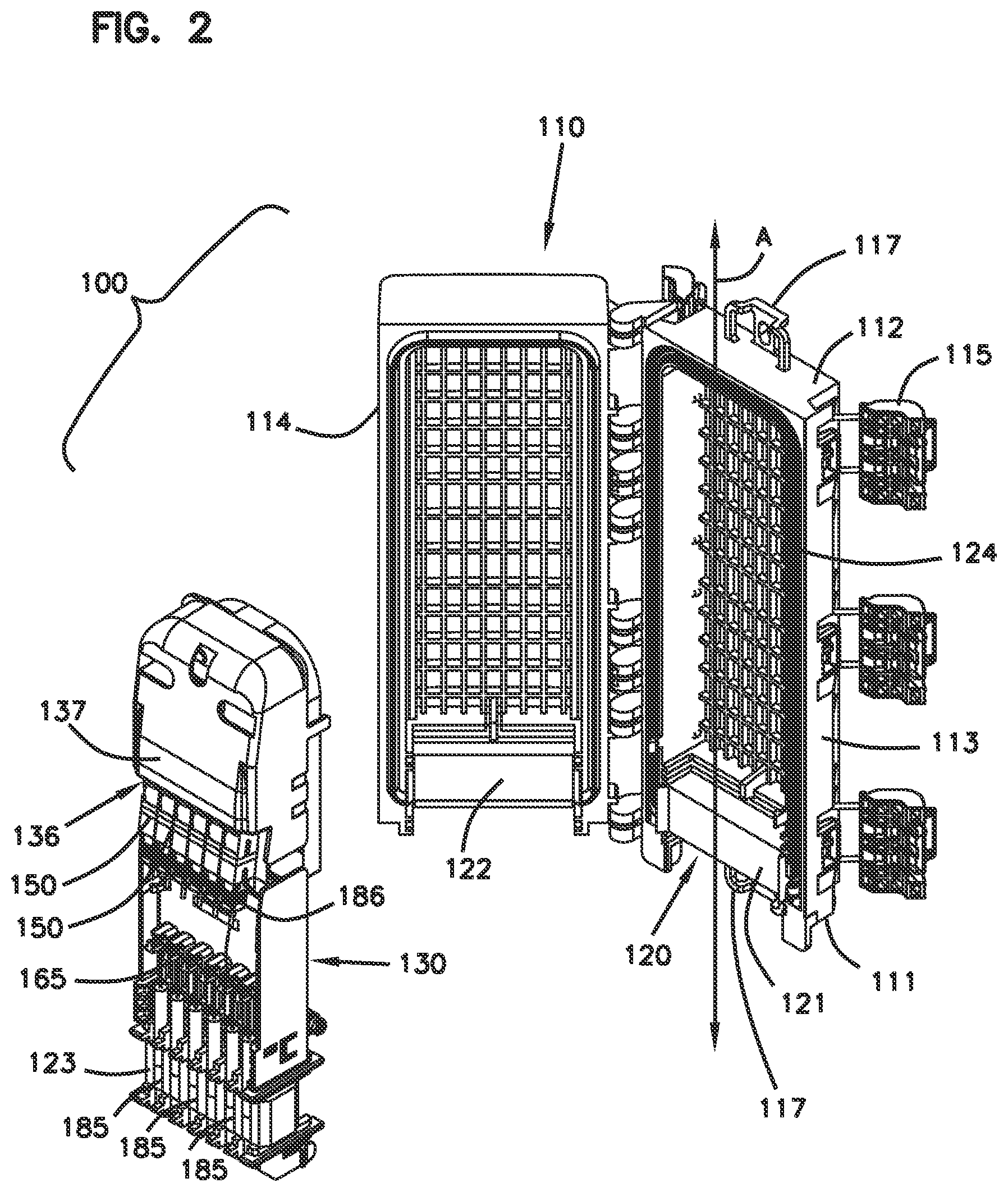 Patent US12306449 Figure 2 – Cable sealant arrangement with port size reducer