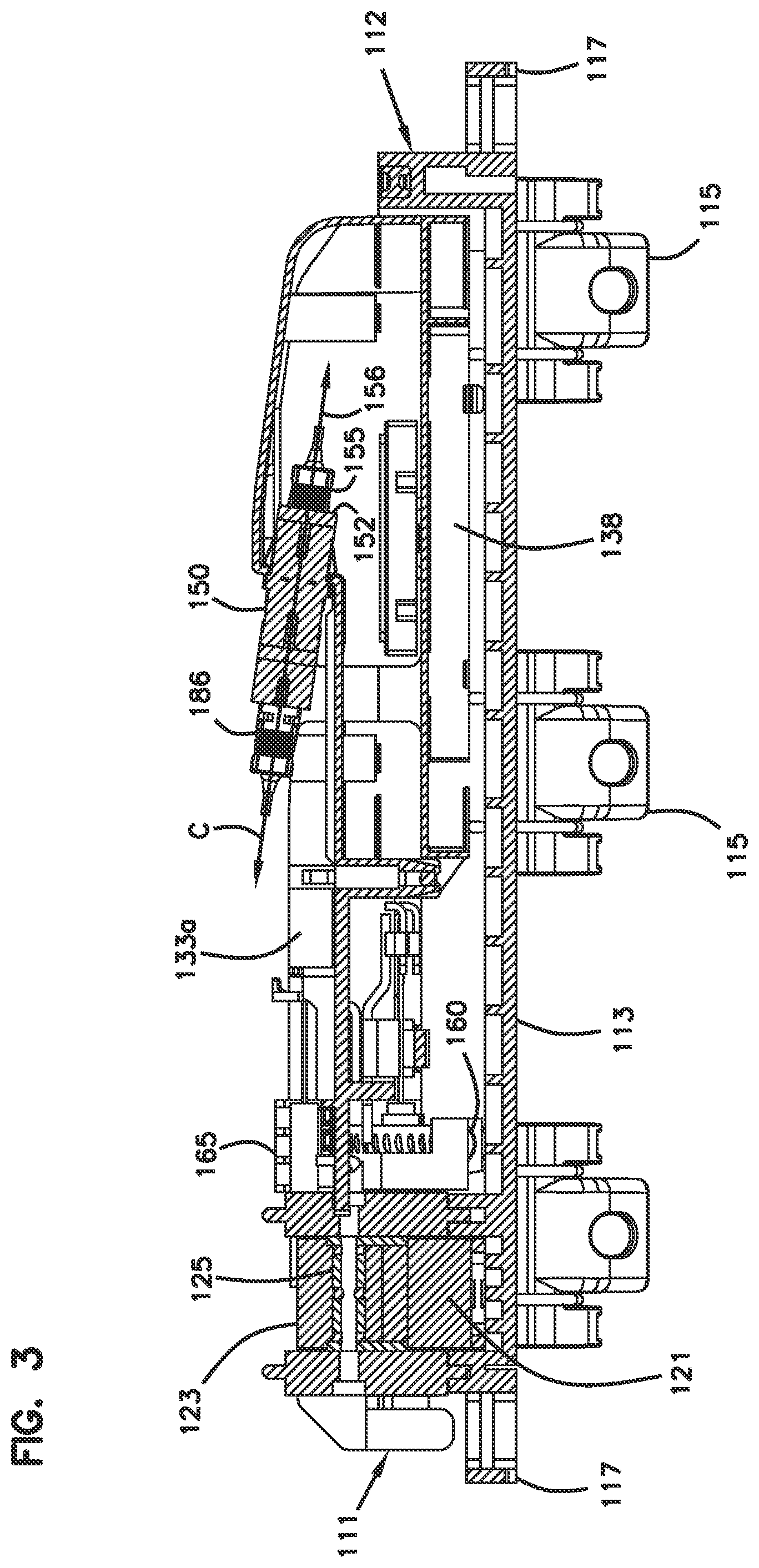 Patent US12306449 Figure 3 – Cable sealant arrangement with port size reducer
