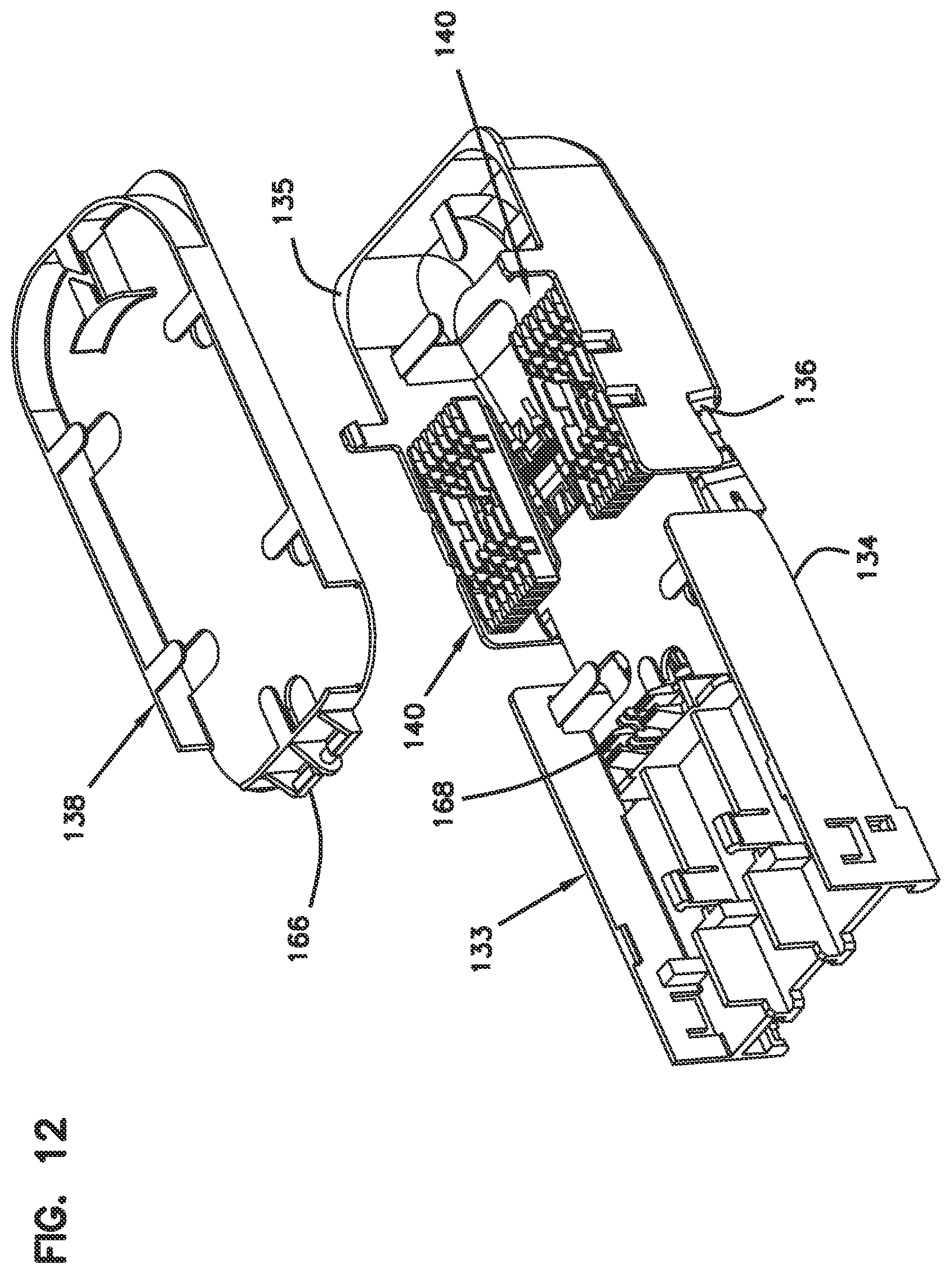Patent US12306449 Figure 12 – Cable sealant arrangement with port size reducer