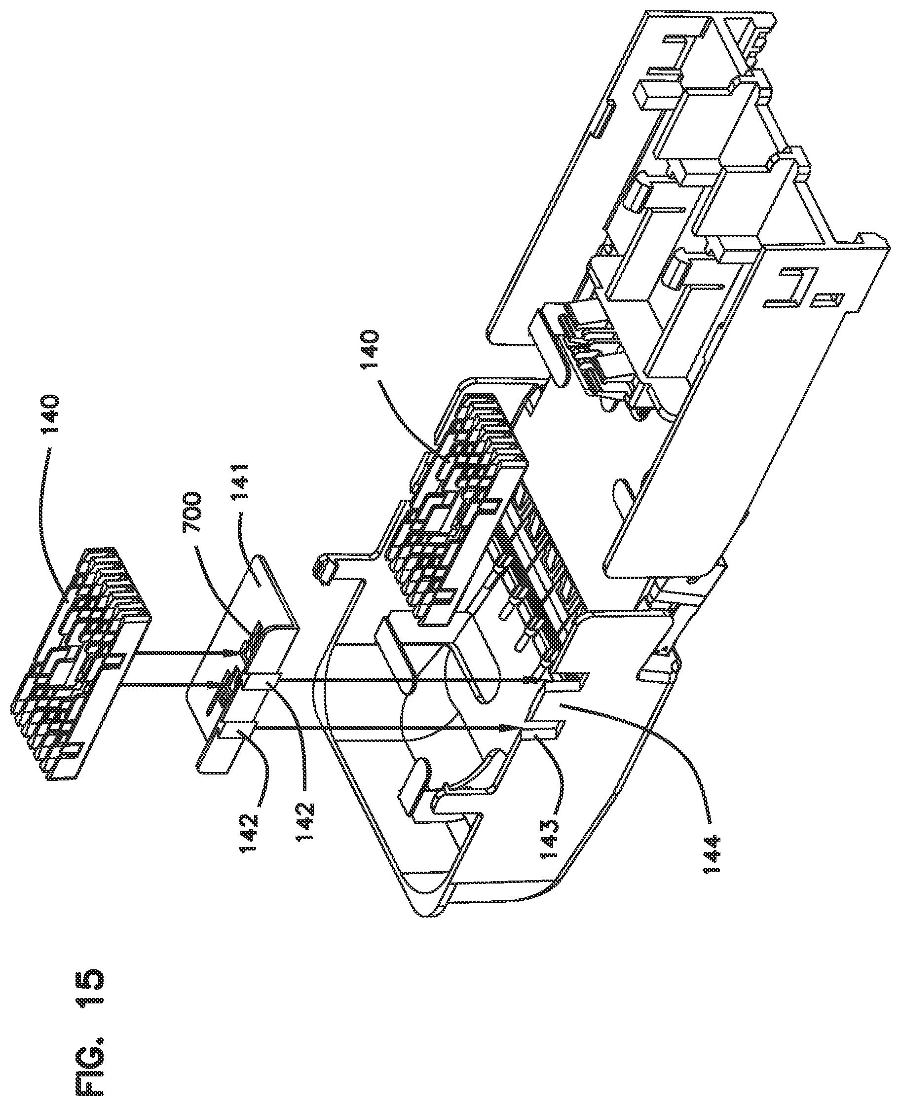 Patent US12306449 Figure 15 – Cable sealant arrangement with port size reducer
