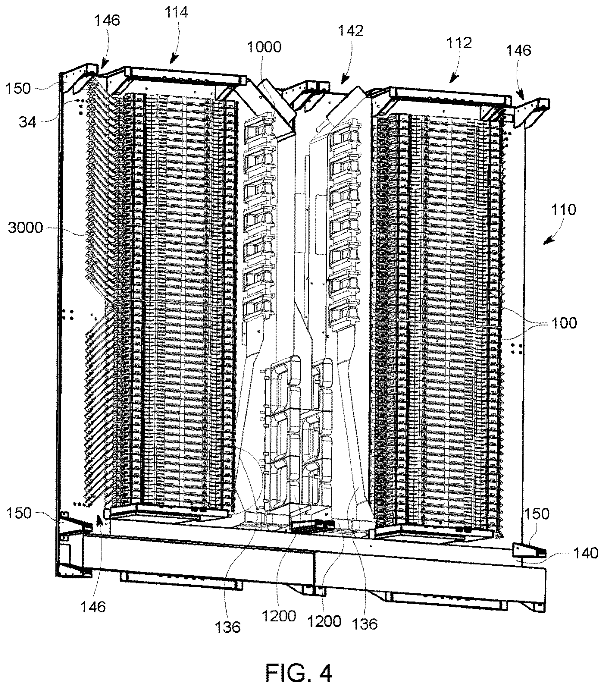 Patent US12306451 Figure 4 – Frame assemblies for optical fiber distribution elements