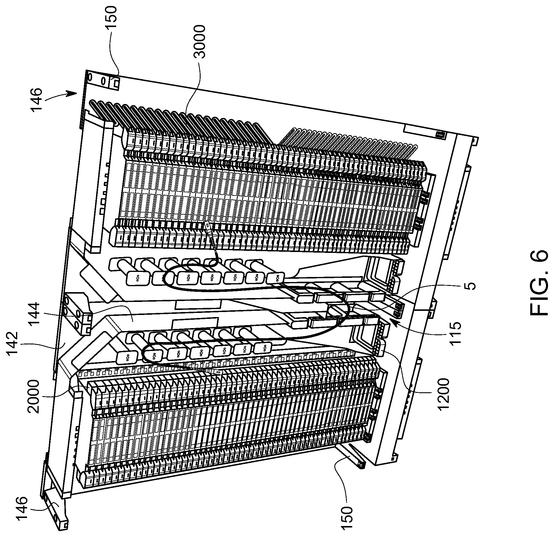 Patent US12306451 Figure 6 – Frame assemblies for optical fiber distribution elements