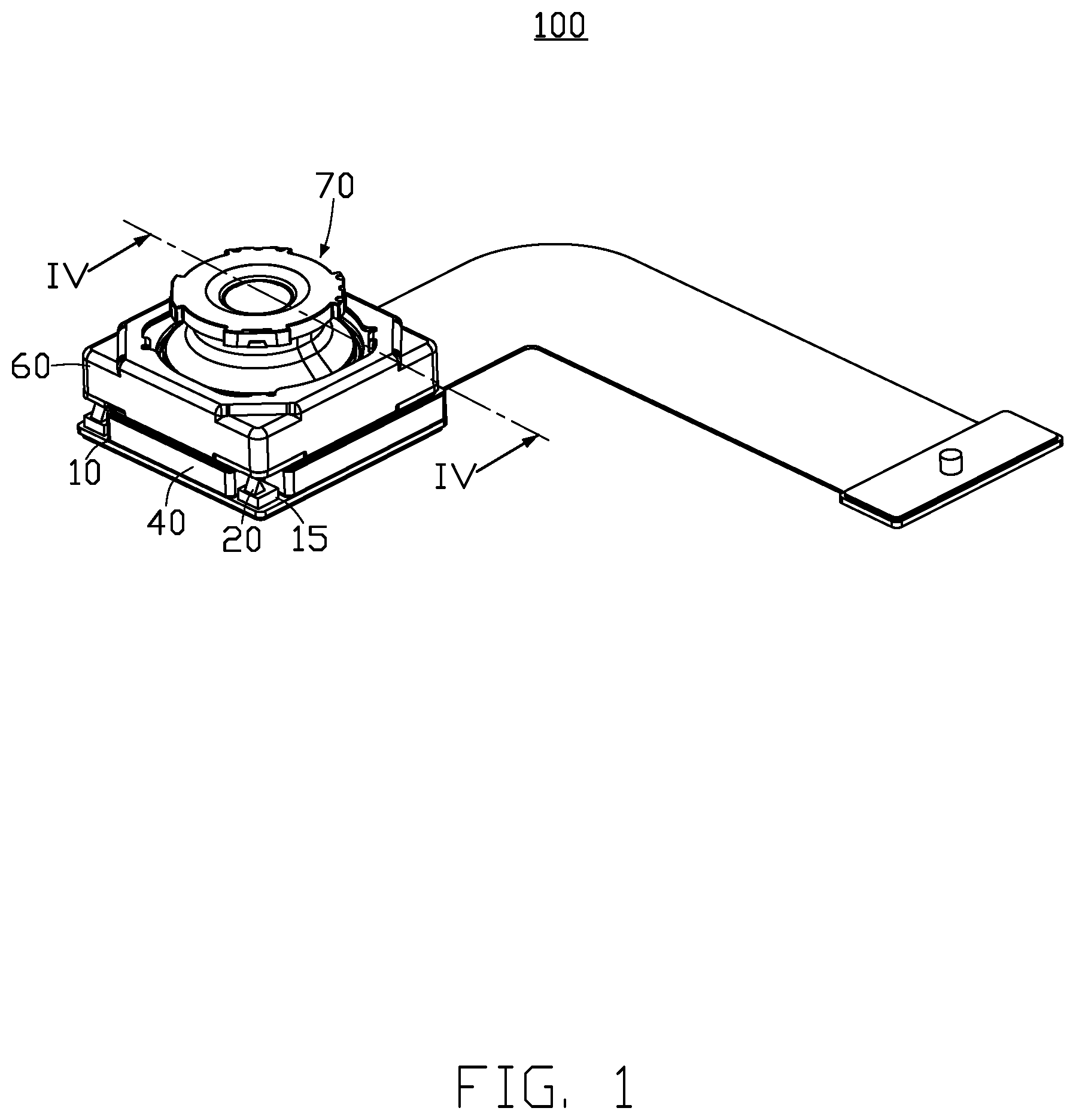 Patent US12306457 Figure 1 – Lens module having a voice coil motor and electronic device