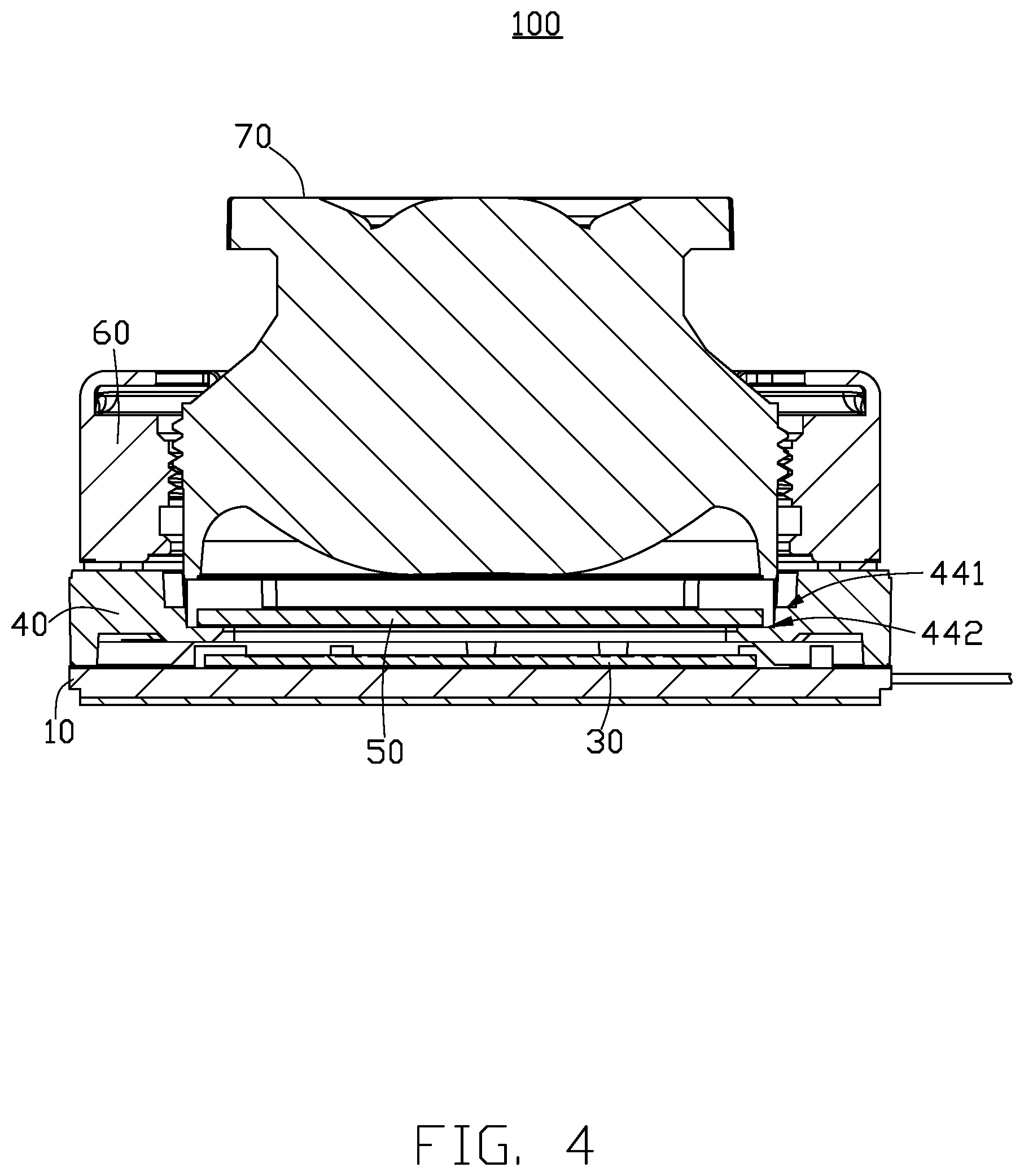 Patent US12306457 Figure 4 – Lens module having a voice coil motor and electronic device