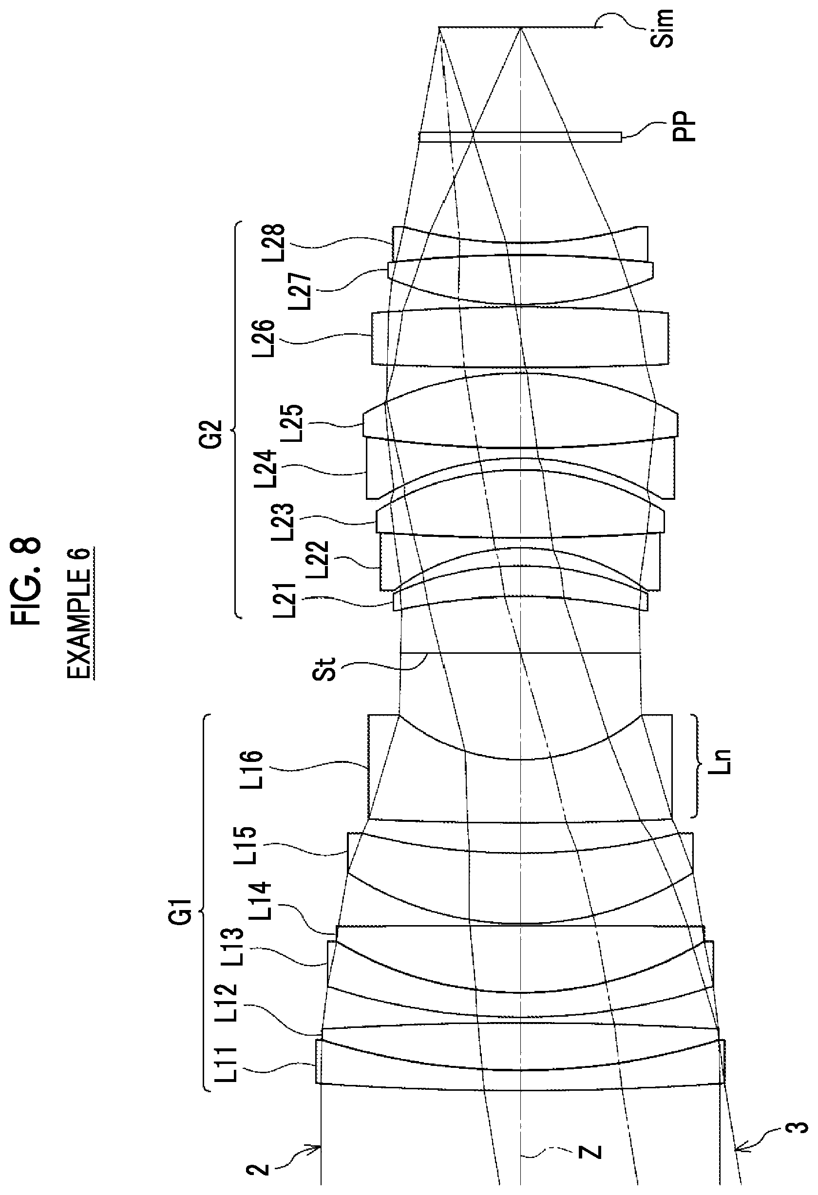 Patent US12306463 Figure 8 – Imaging lens and imaging apparatus