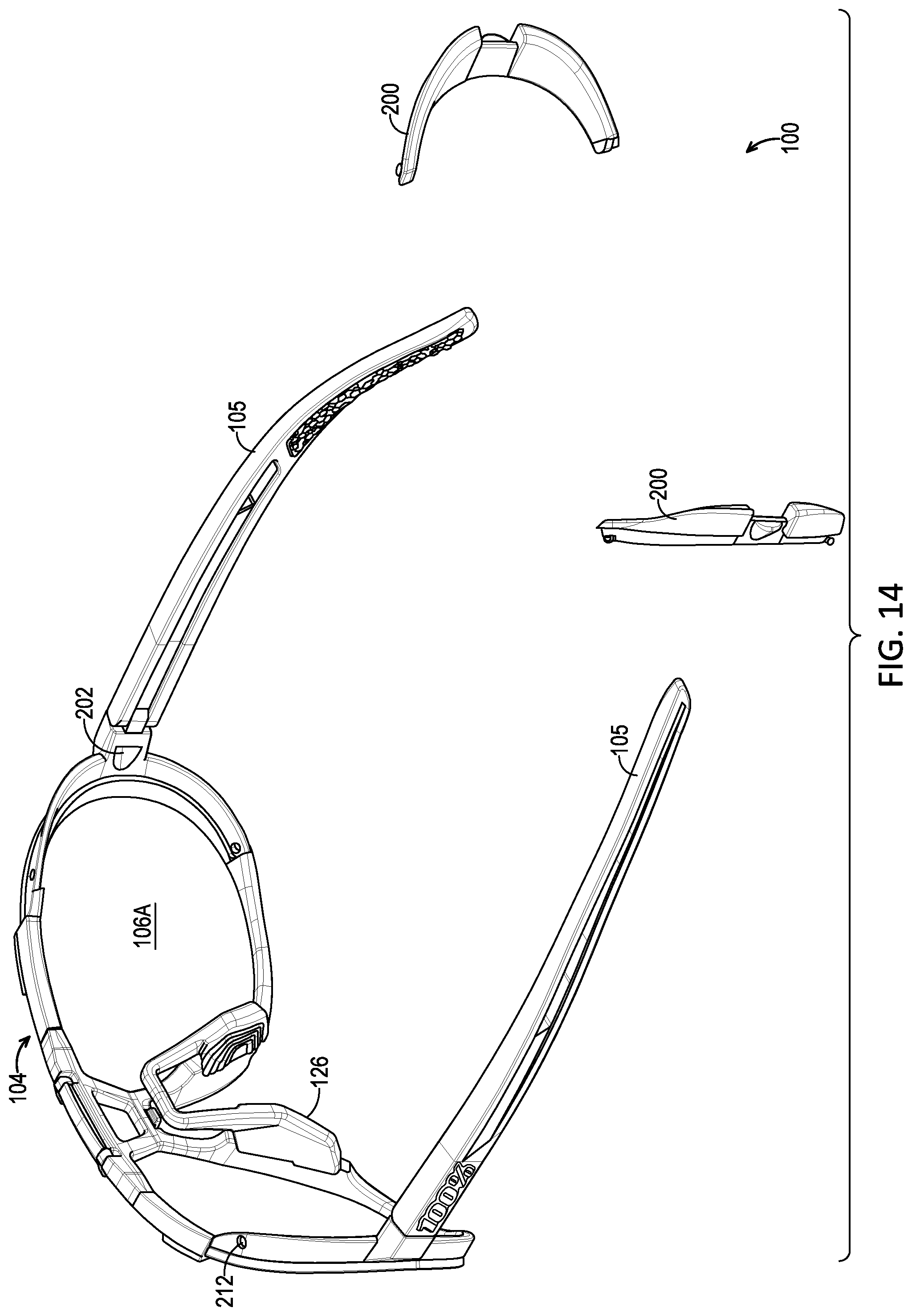 Patent US12306468 Figure 10 – Eyewear having a pivotable lens retainer
