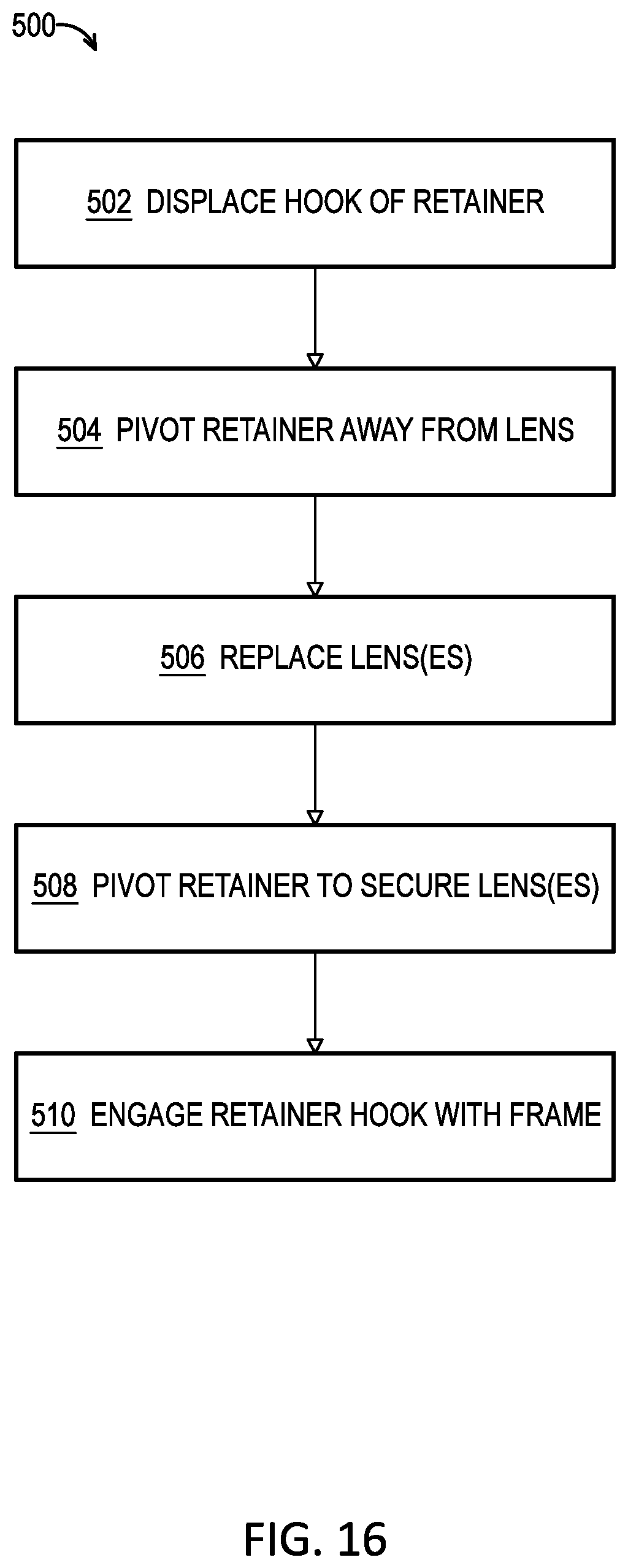 Patent US12306468 Figure 12 – Eyewear having a pivotable lens retainer