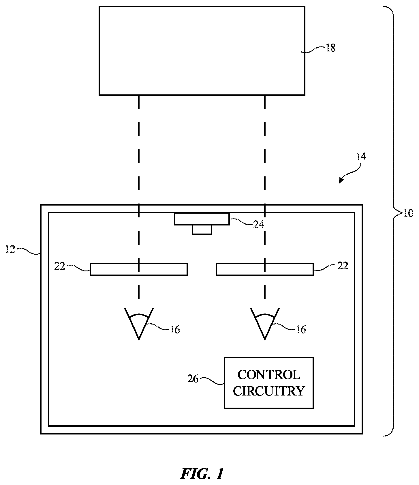 Patent US12306472 Figure 1 – Tunable lens systems with passive matrix electrode arrays