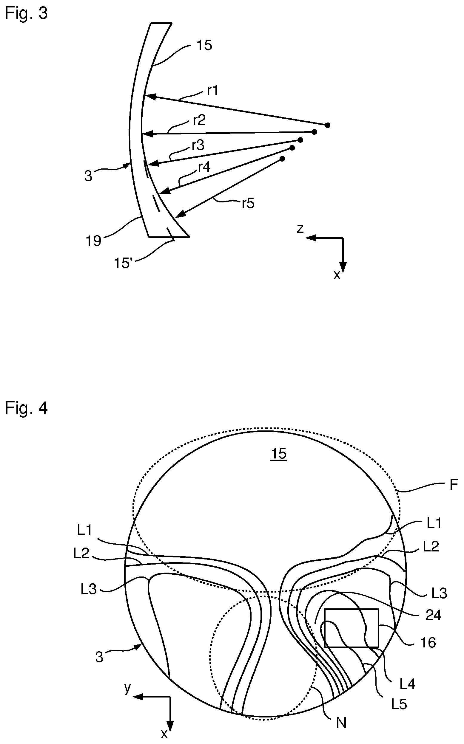 Patent US12306474 Figure 2 – Spectacle lens for a display device which can be placed on the head of a user and generates an image