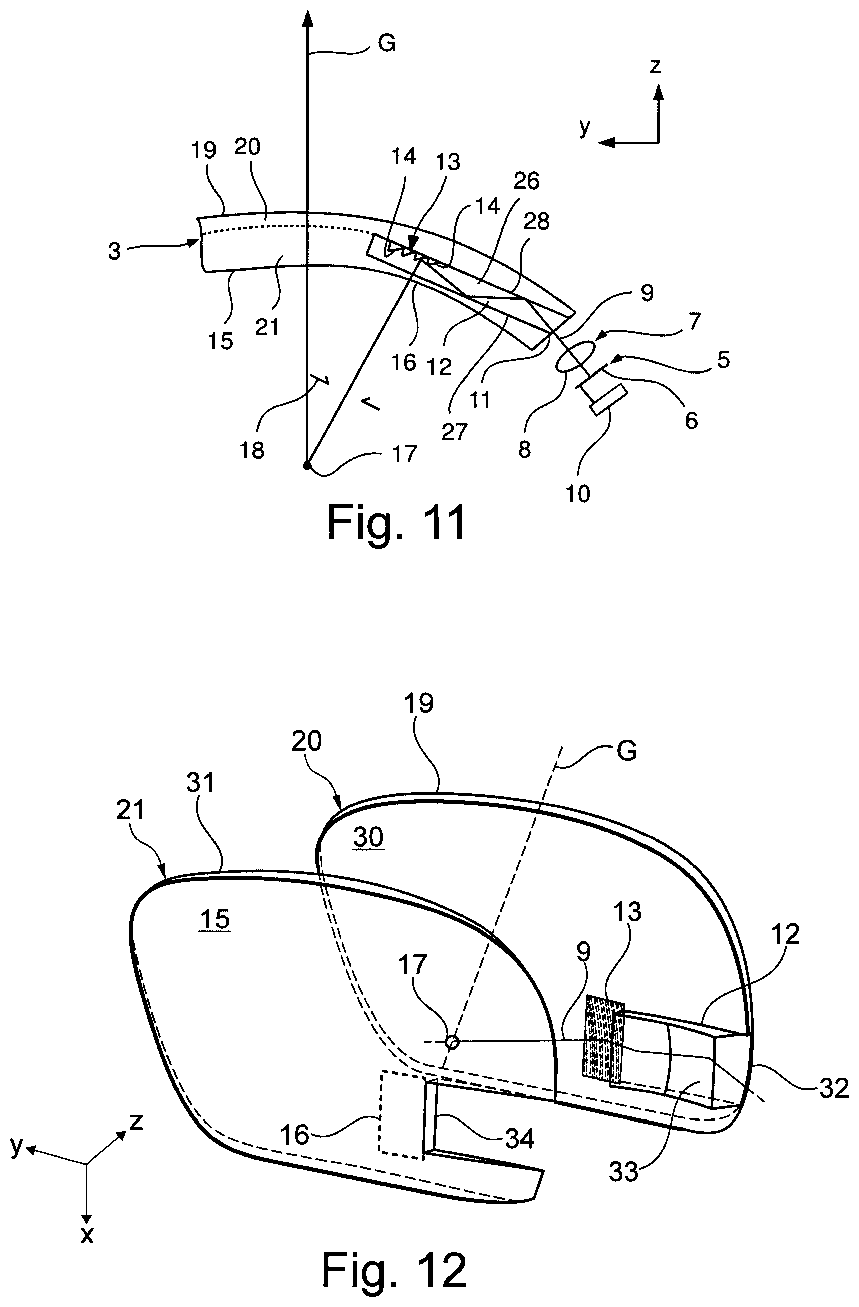 Patent US12306474 Figure 6 – Spectacle lens for a display device which can be placed on the head of a user and generates an image