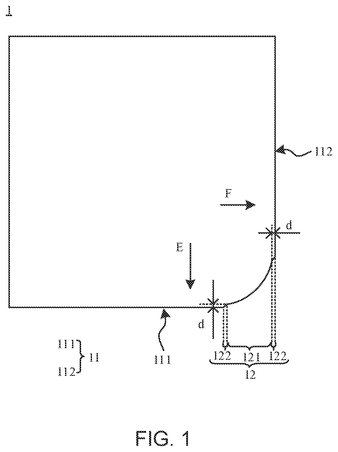Patent US12306483 Figure 1 – Substrate and method for cutting the same, and electronic device and electronic apparatus