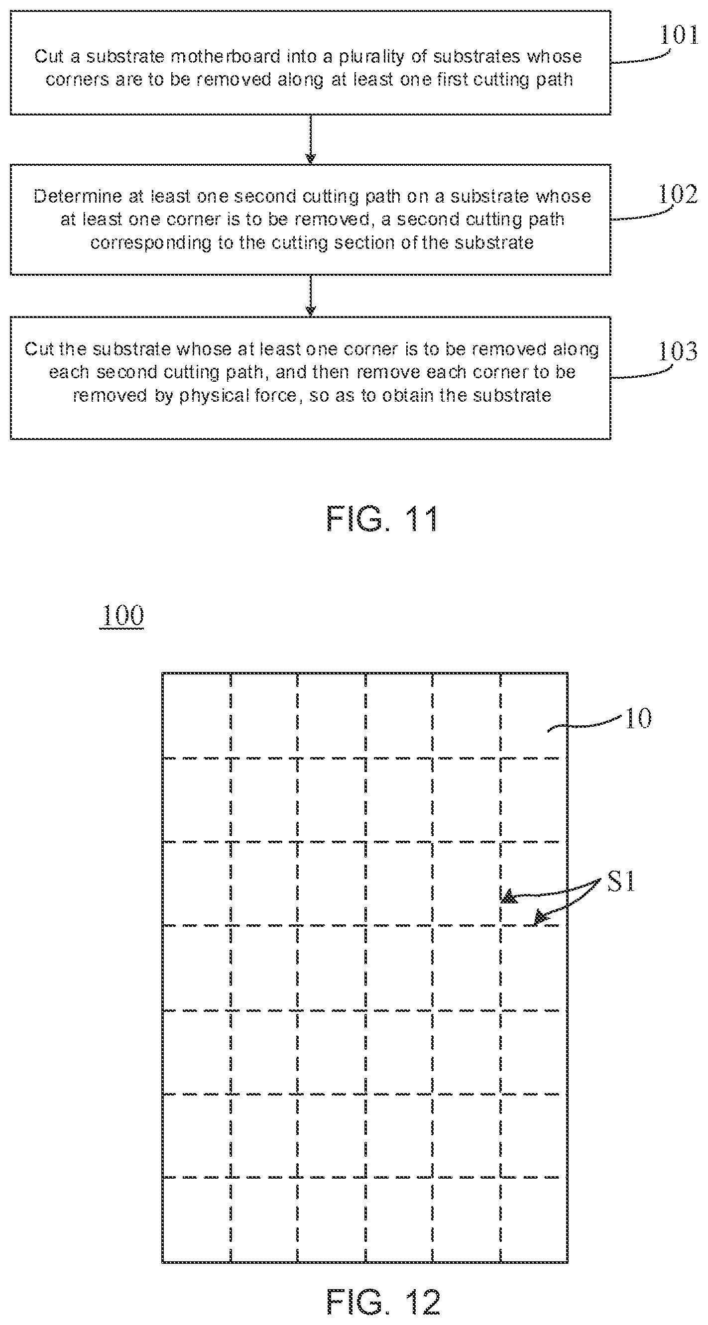 Patent US12306483 Figure 11 – Substrate and method for cutting the same, and electronic device and electronic apparatus