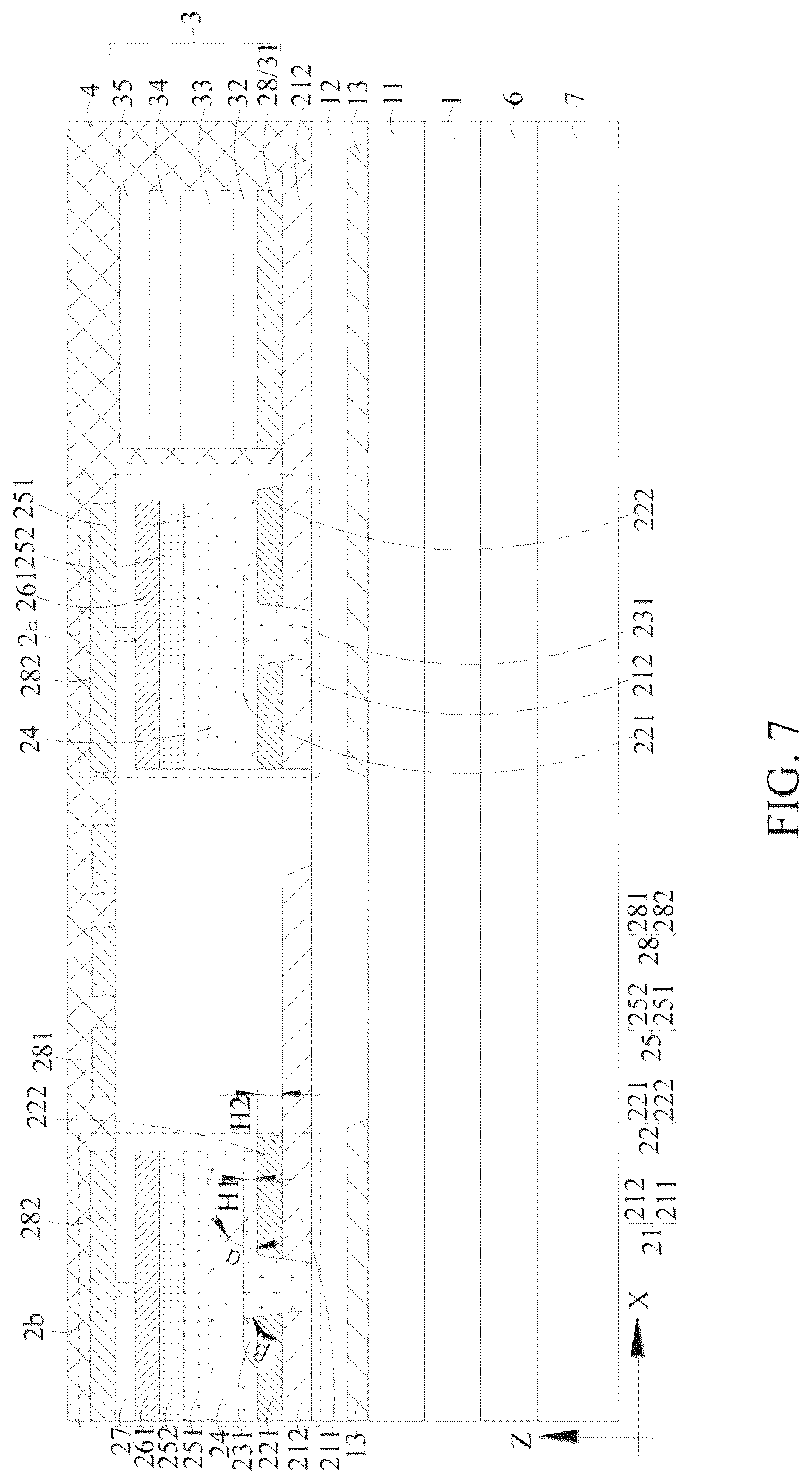Patent US12306489 Figure 7 – Photoelectric detection backplate, liquid crystal display panel and liquid crystal display apparatus