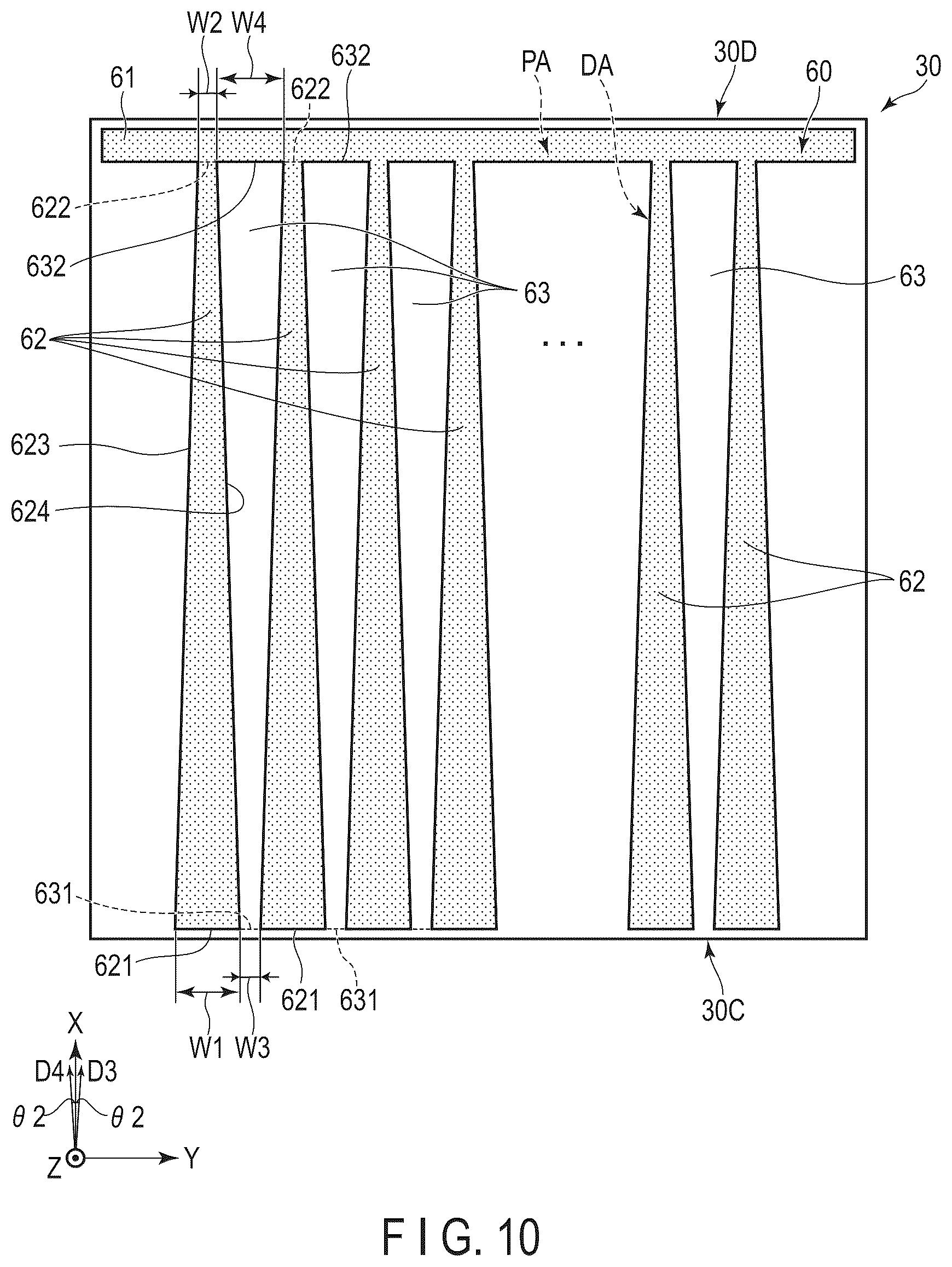 Patent US12306490 Figure 10 – Display device and cover glass
