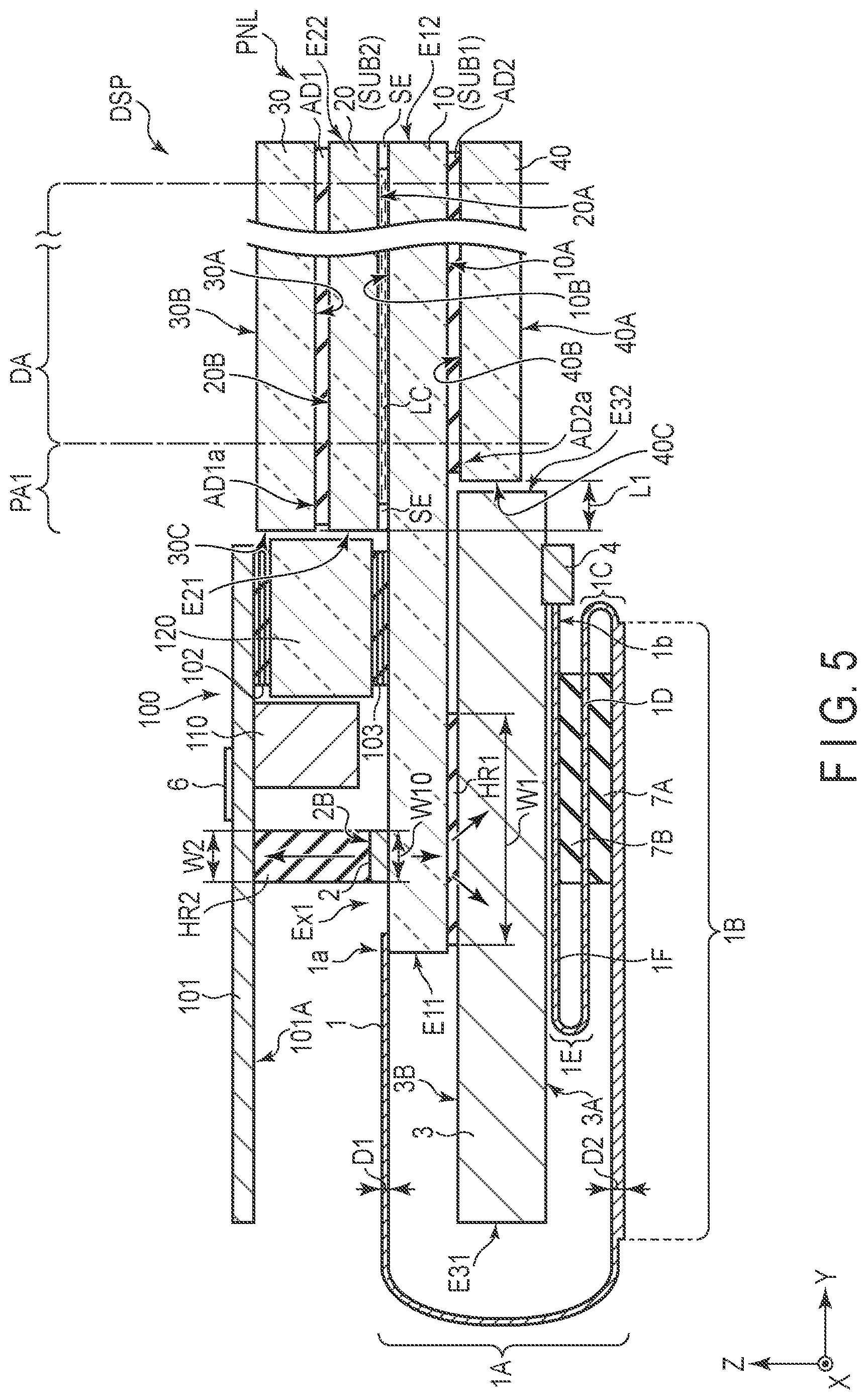 Patent US12306491 Figure 5 – Display device