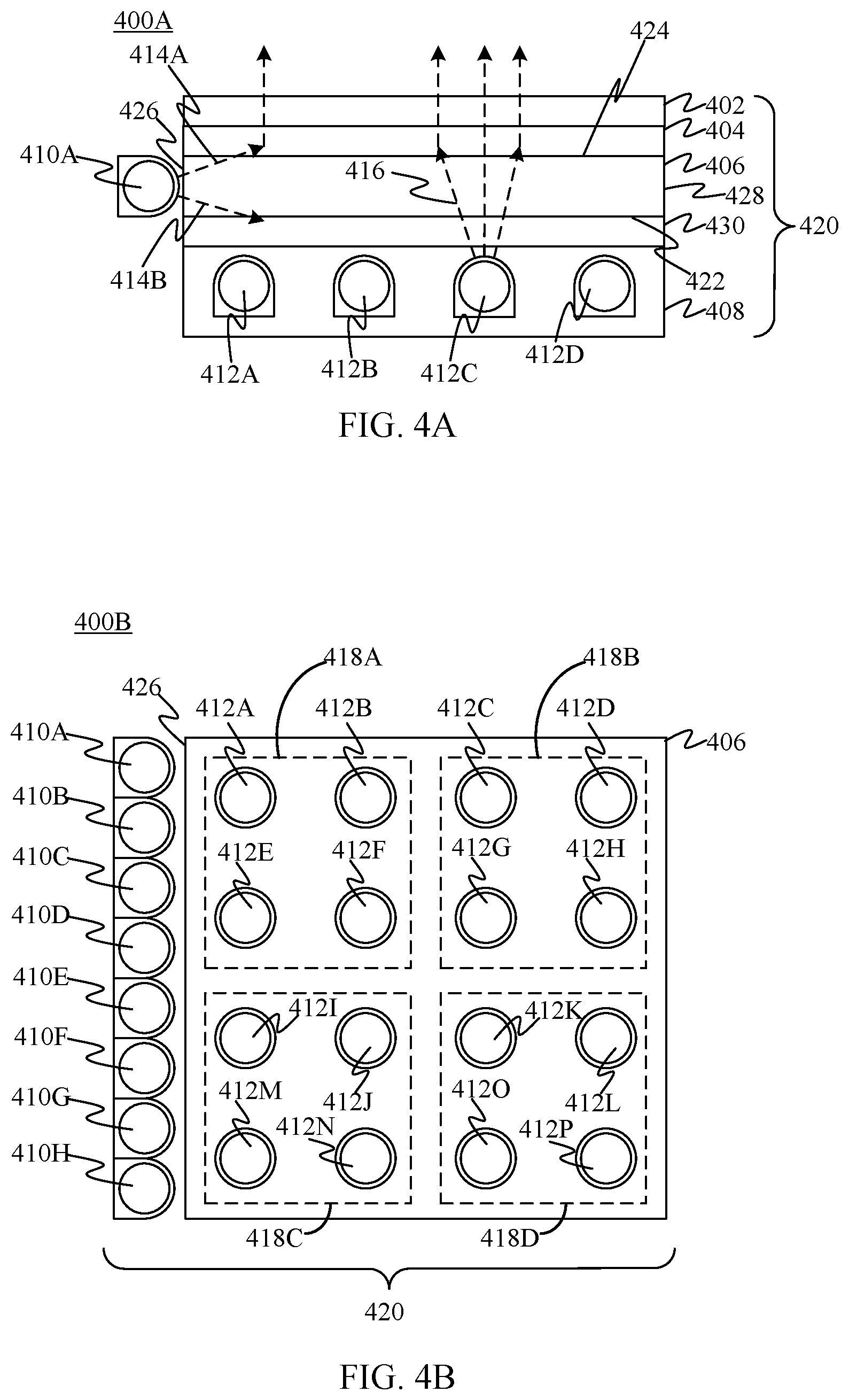 Patent US12306494 Figure 4 – Compound backlight with edge lighting