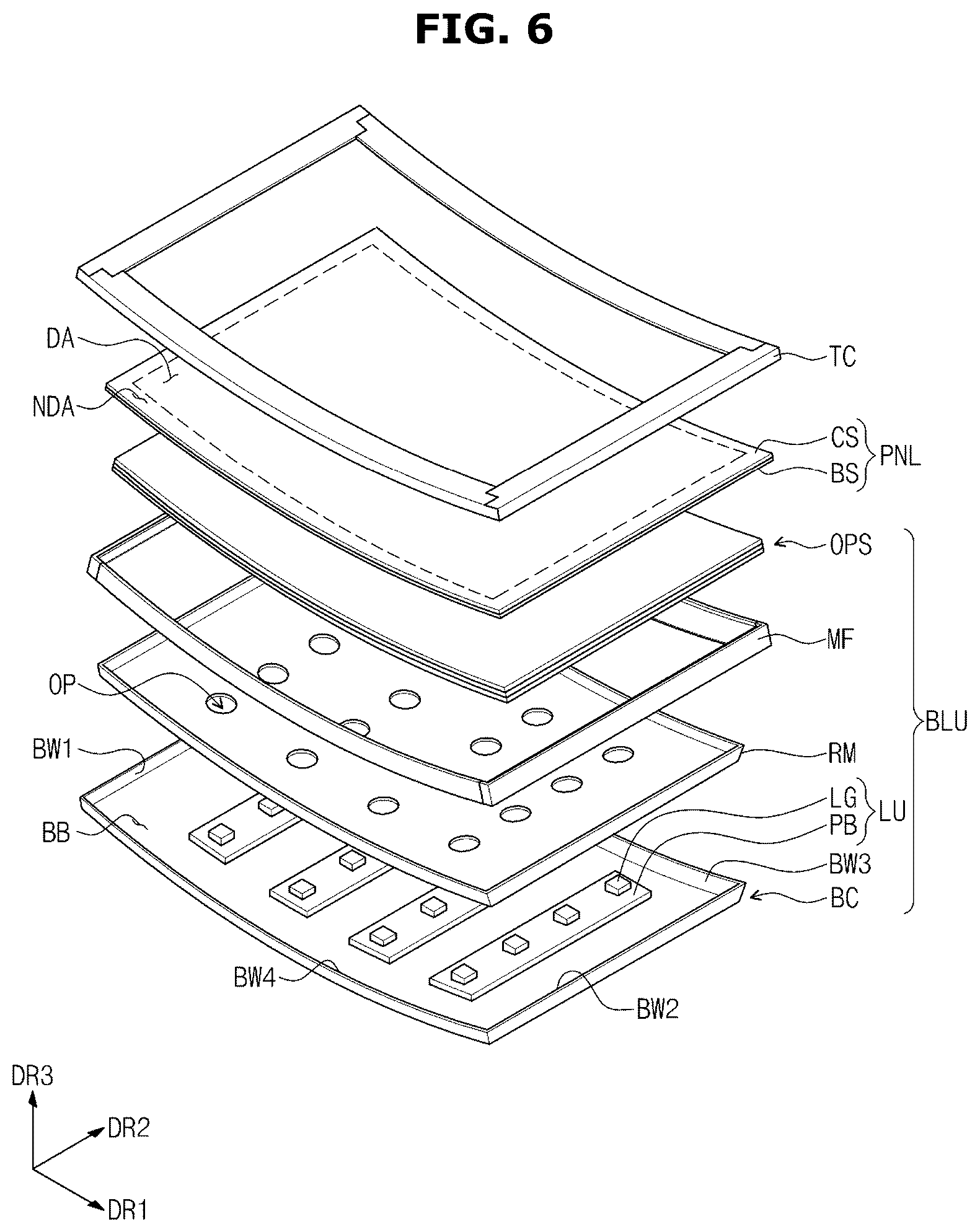 Patent US12306498 Figure 6 – Method of manufacturing bottom chassis and method of manufacturing curved display device, and curved display device using the same