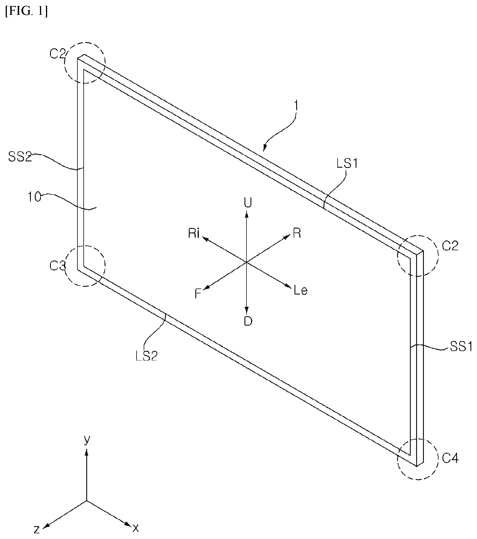 Patent US12306499 Figure 1 – Display device