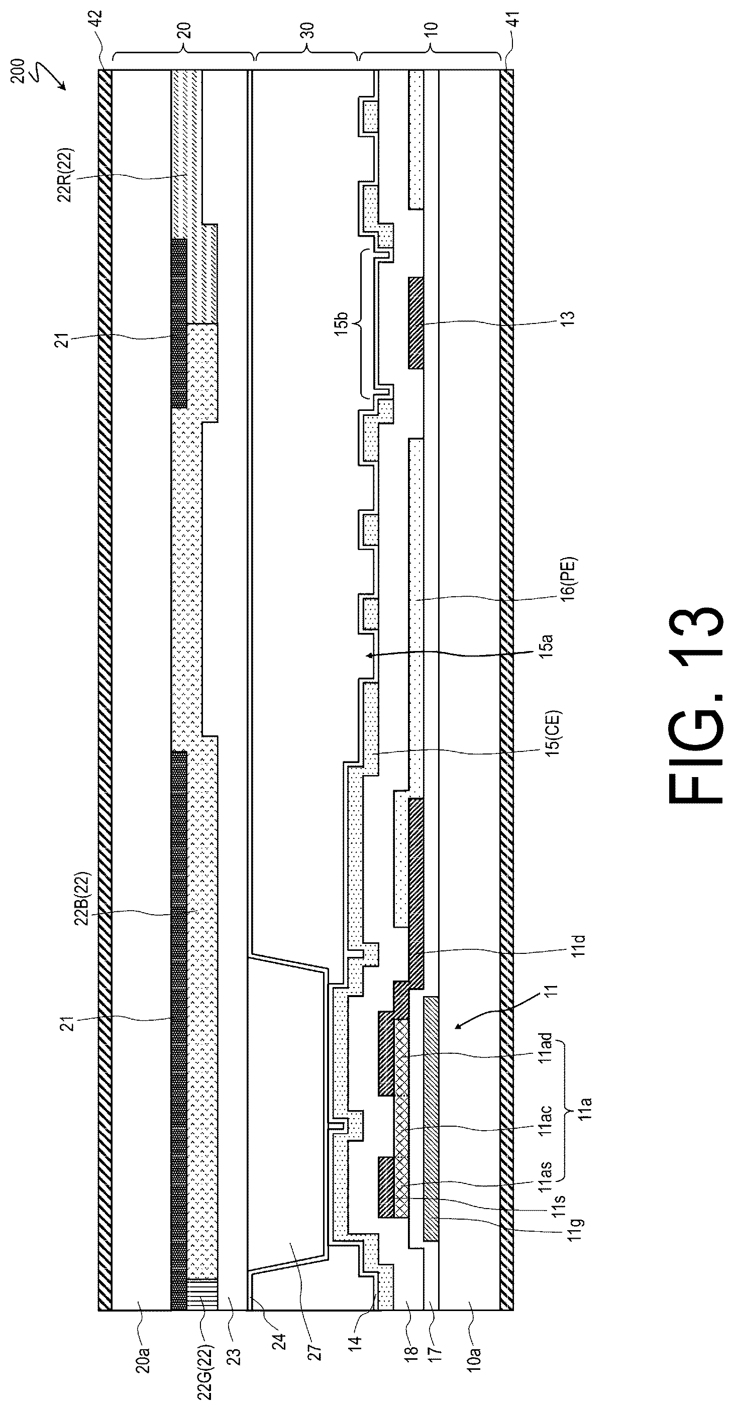 Patent US12306503 Figure 20 – Liquid crystal display device comprising electrodes each having a plurality of slits that form an acute angle with a short side of the electrodes