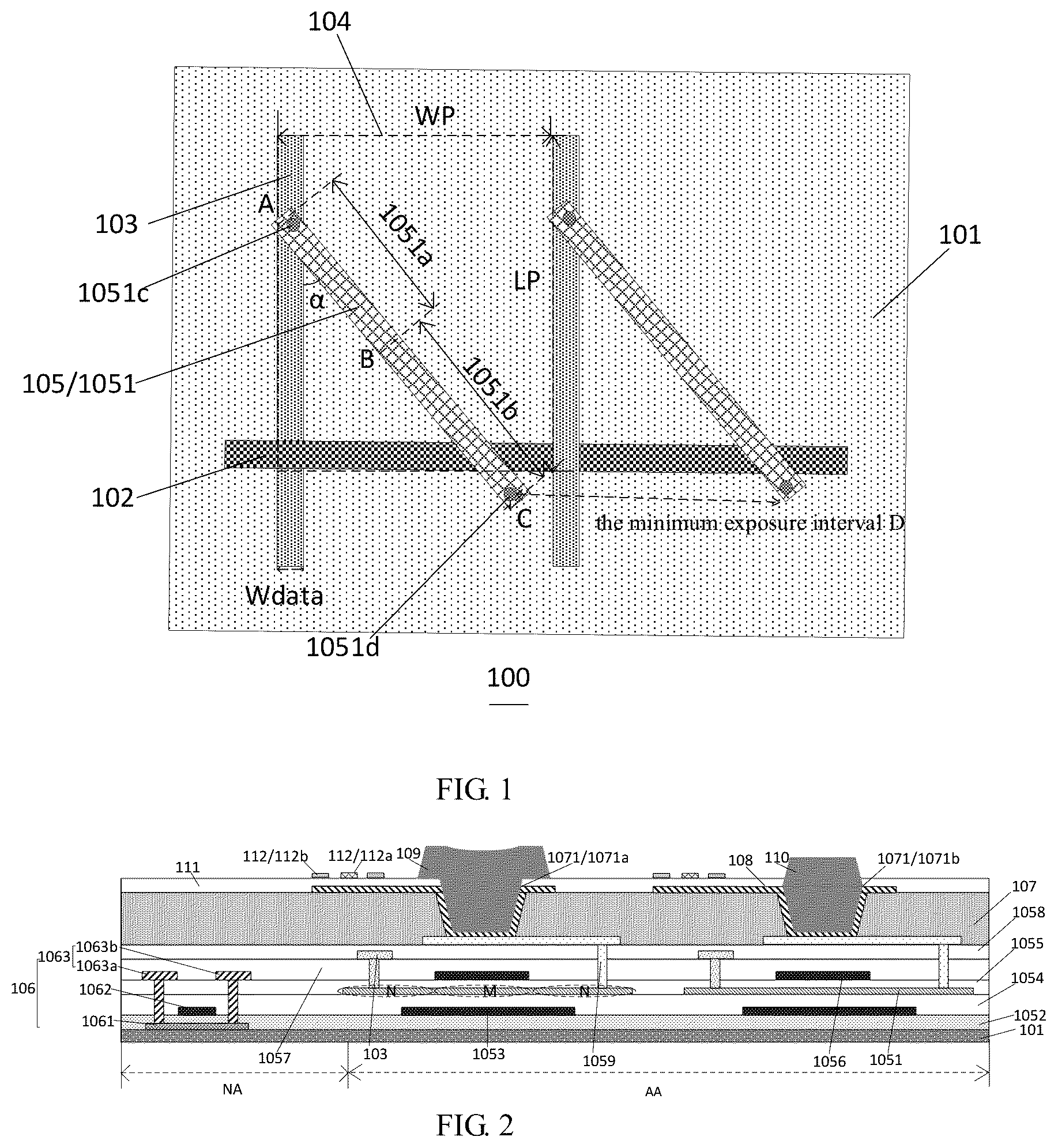 Patent US12306509 Figure 1 – Array substrate and display panel