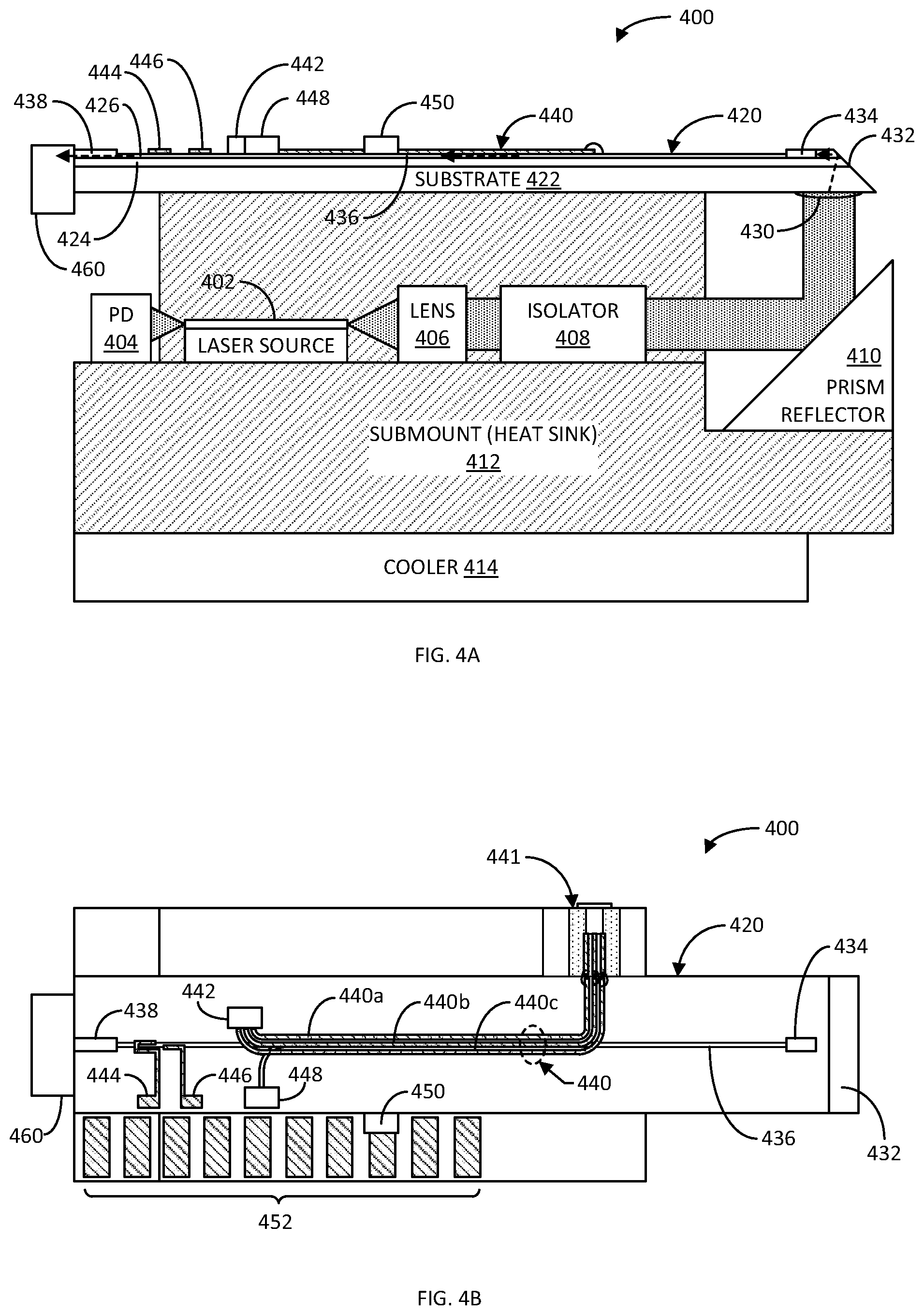Patent US12306511 Figure 3 – Optical signal transmitter including folded coupling configuration of laser source to microwave photonic integrated circuit