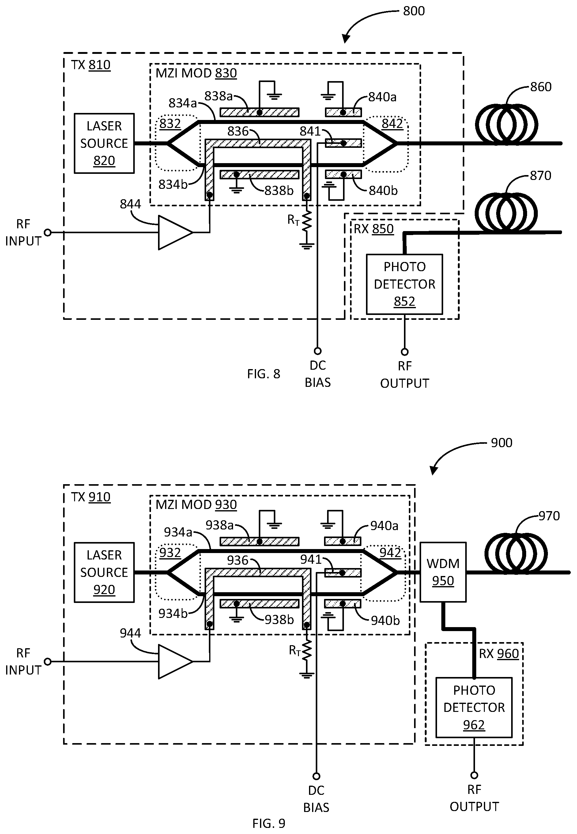 Patent US12306511 Figure 6 – Optical signal transmitter including folded coupling configuration of laser source to microwave photonic integrated circuit