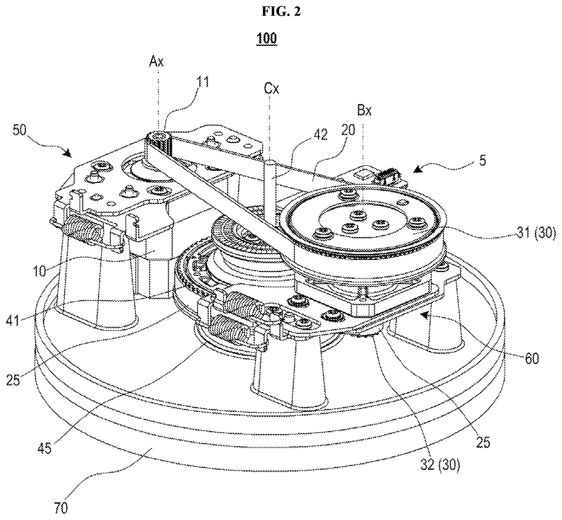 Patent US12306518 Figure 2 – Camera driving device having a plurality of timing belts