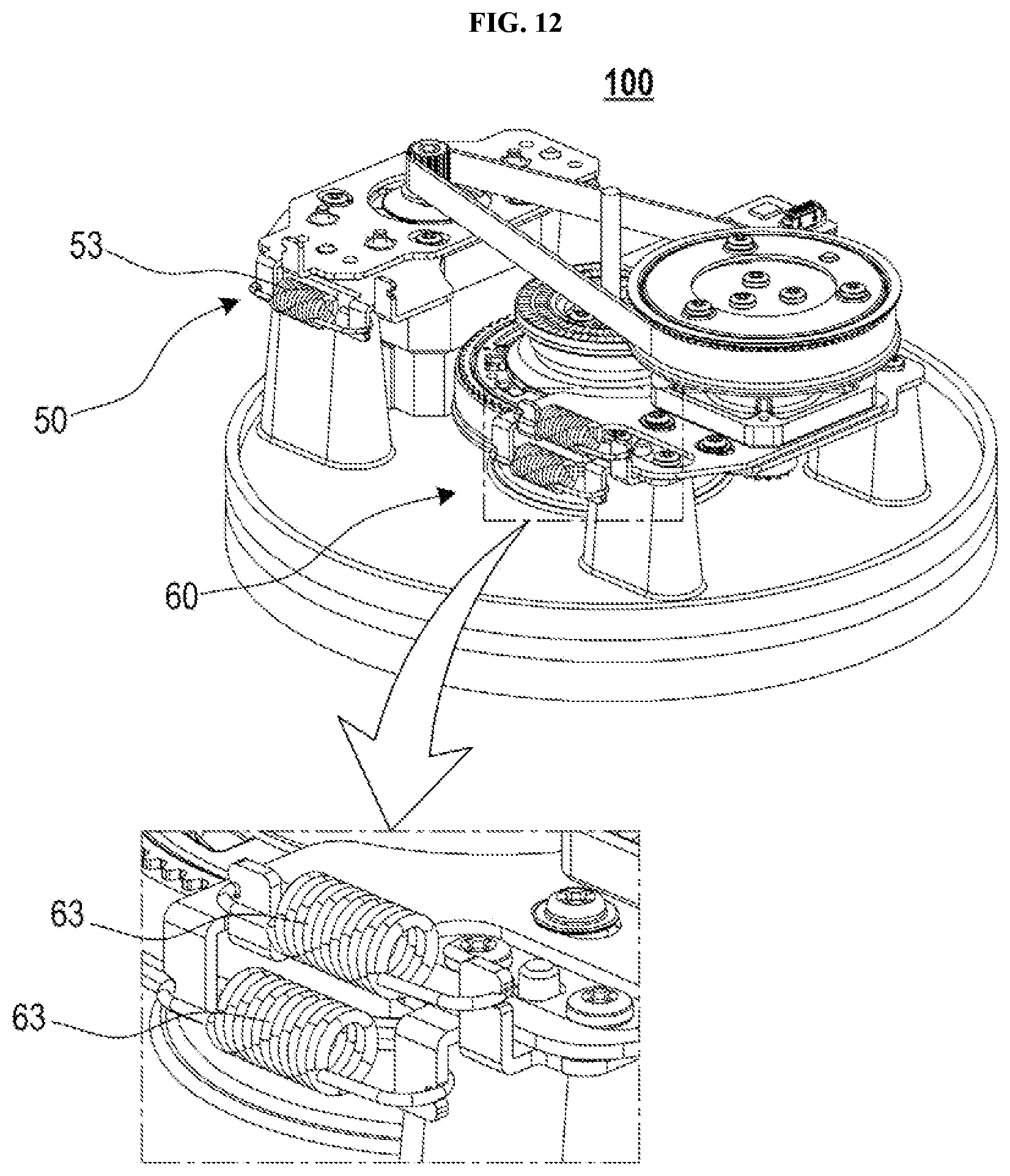 Patent US12306518 Figure 16 – Camera driving device having a plurality of timing belts