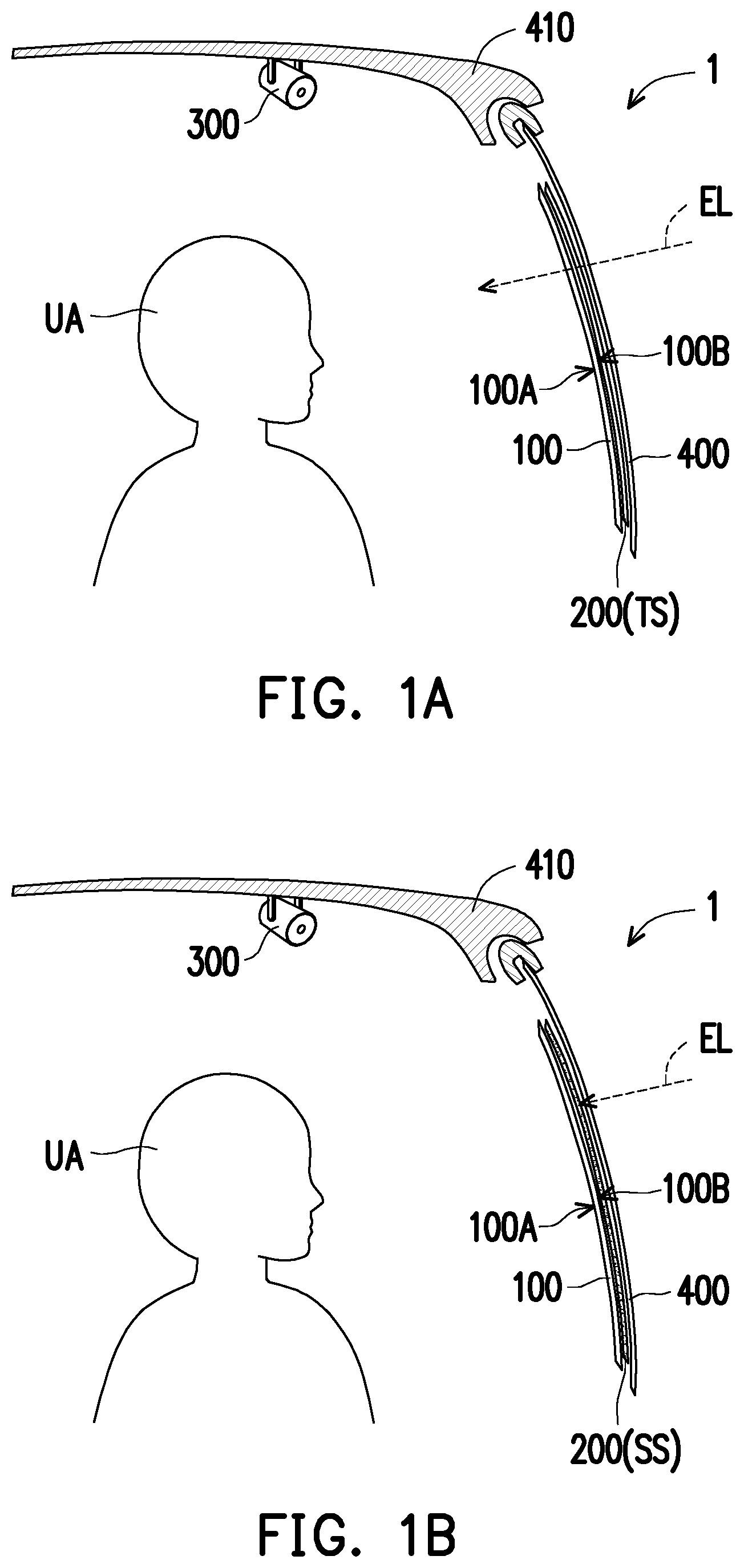 Patent US12306523 Figure 1 – Double-sided display device