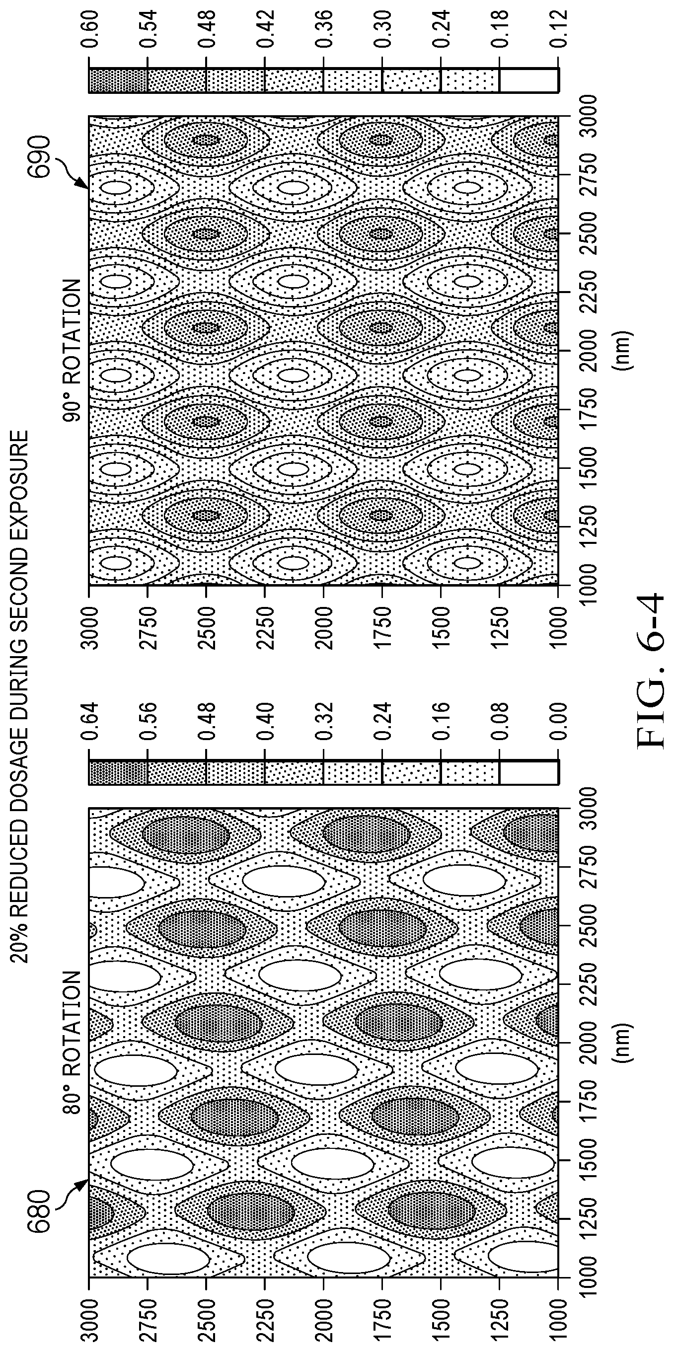 Patent US12306540 Figure 12 – Two-dimensional (2D) patterns using multiple exposures of one-dimensional (1D) photolithography masks or holographic interference lithography