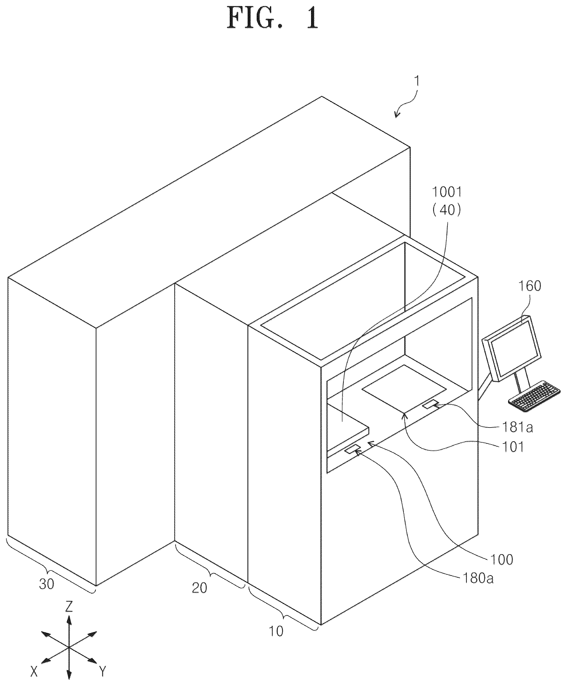 Patent US12306549 Figure 1 – Photo mask stage unit and photo mask stocker including the same