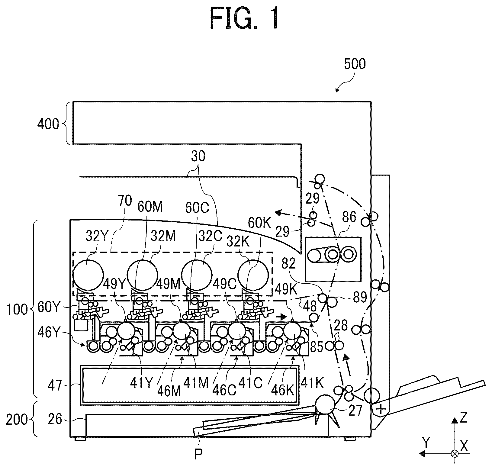 Patent US12306557 Figure 1 – Shutter mechanism, powder container, and developing device
