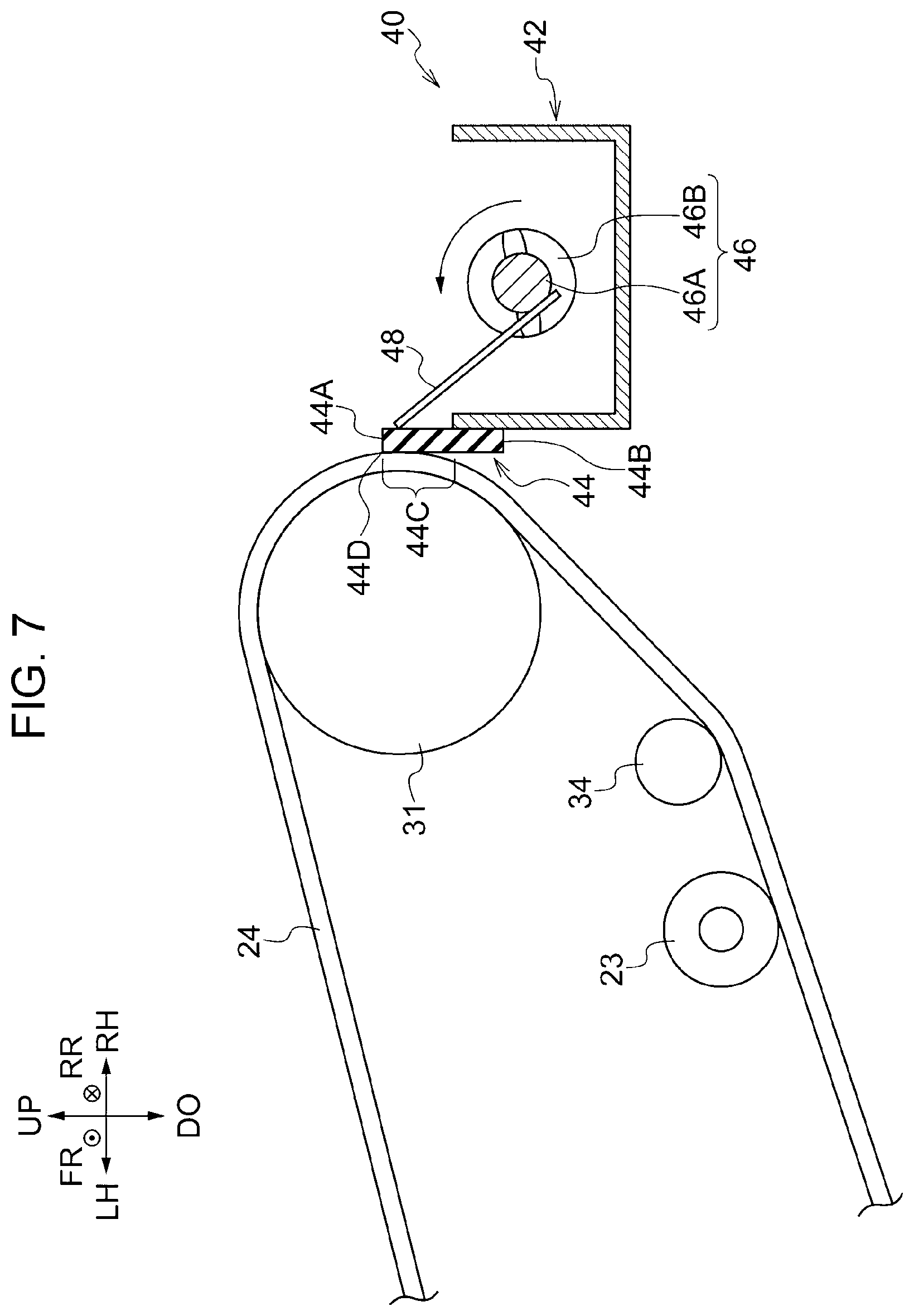 Patent US12306559 Figure 7 – Scraping device and image forming apparatus including an applying part to apply an impact to a scraping part