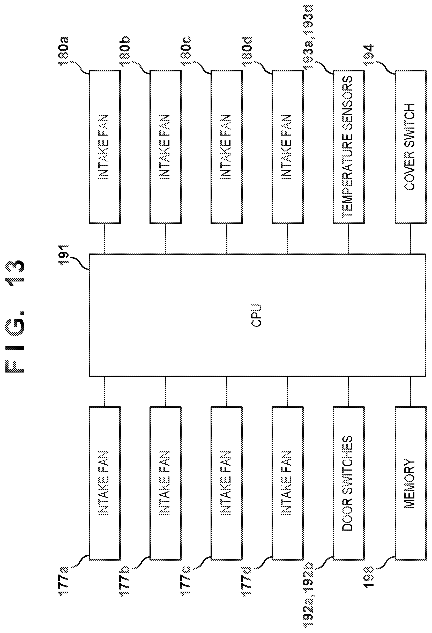 Patent US12306574 Figure 13 – Air ventilation structure in image forming apparatus