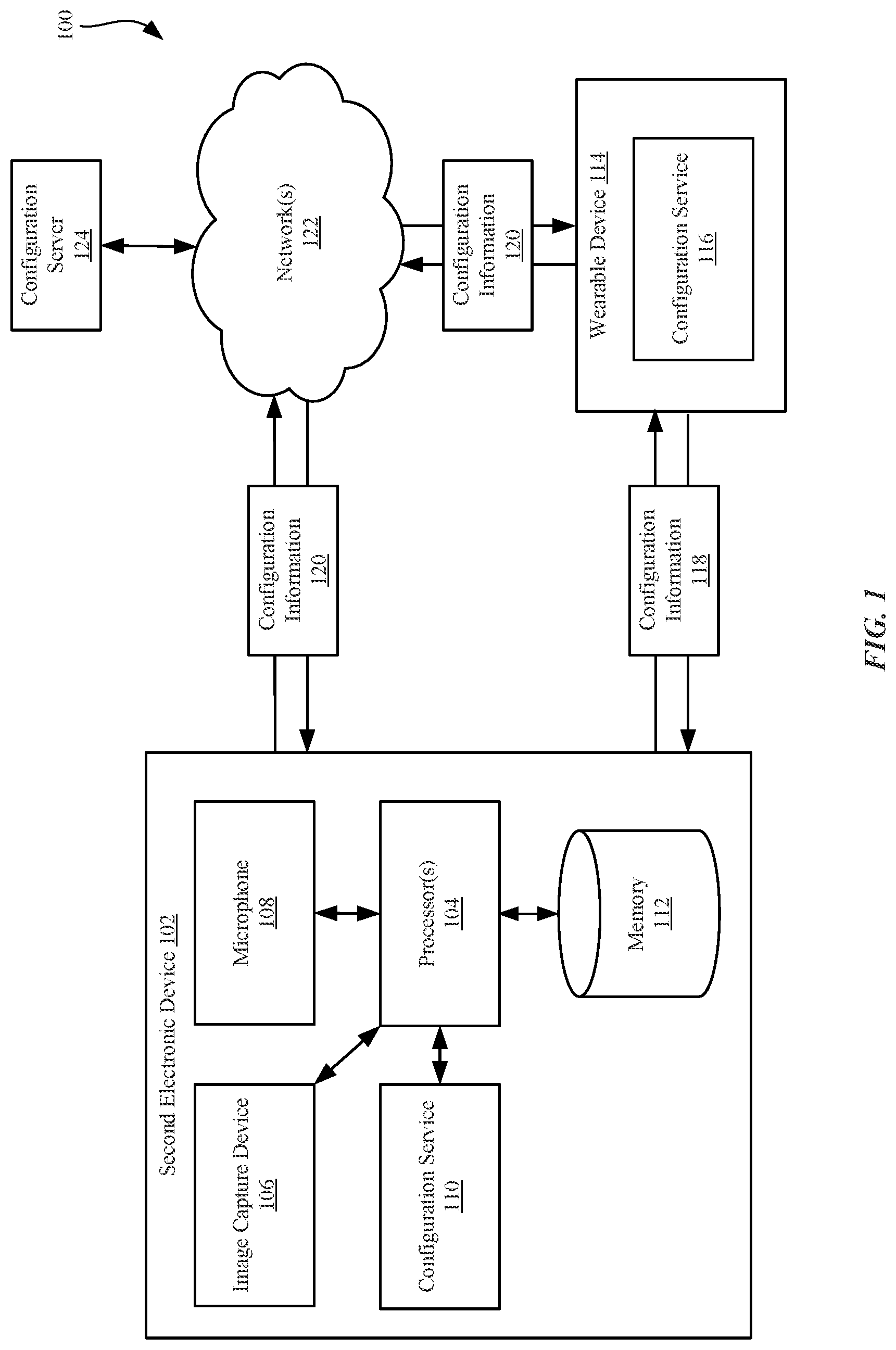 Patent US12306592 Figure 1 – Image capture to provide advanced features for configuration of a wearable device