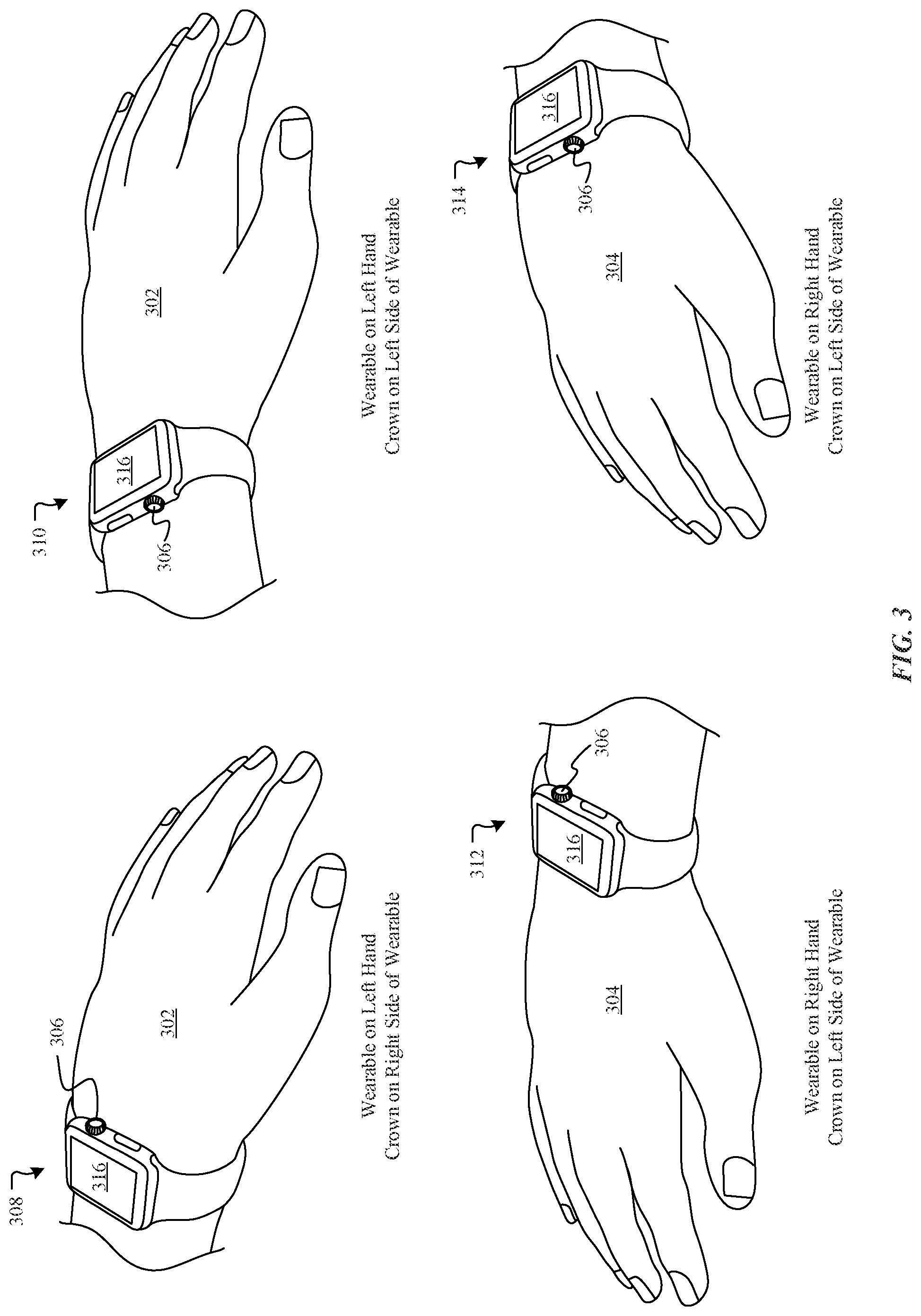 Patent US12306592 Figure 3 – Image capture to provide advanced features for configuration of a wearable device