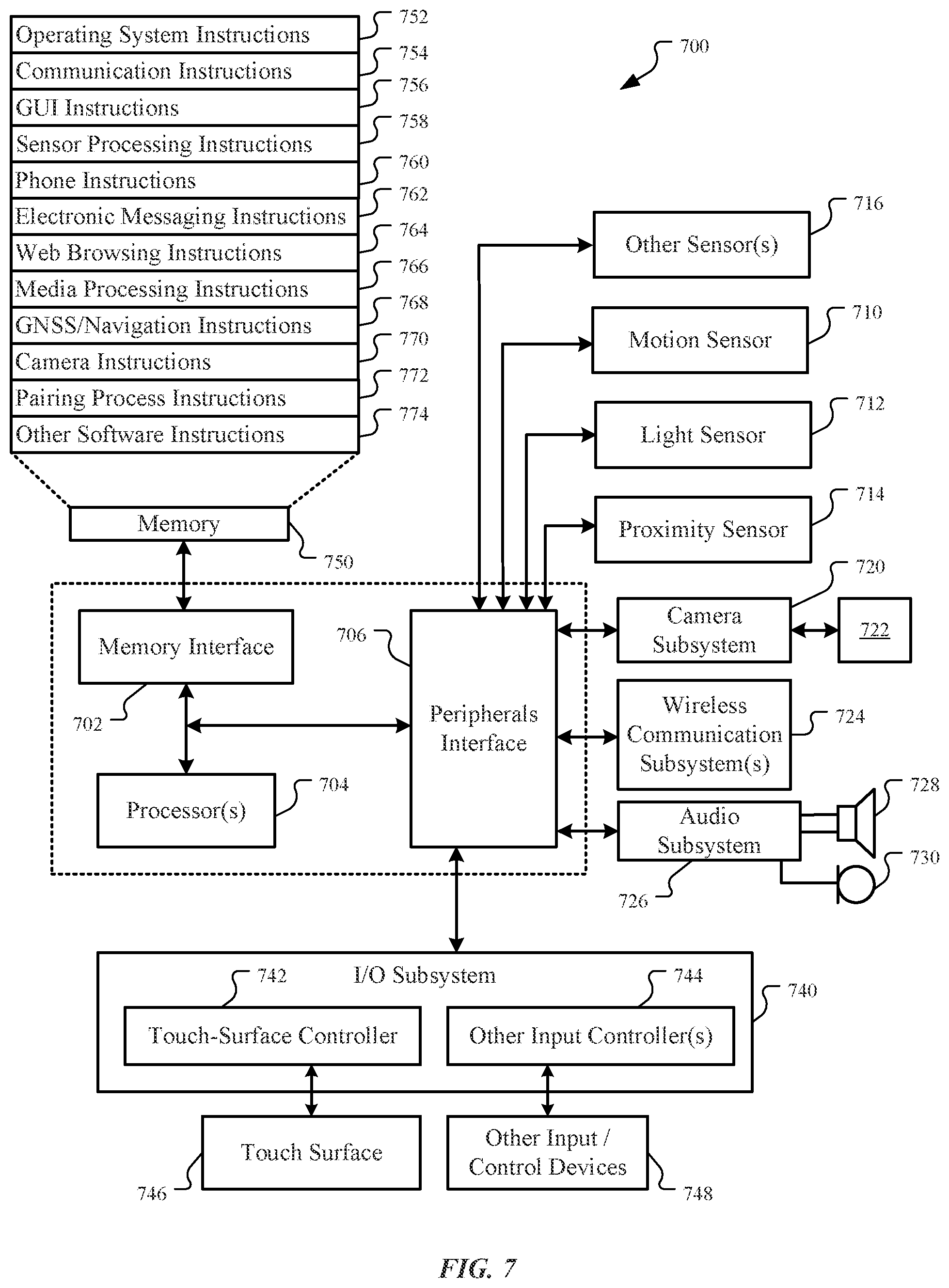 Patent US12306592 Figure 7 – Image capture to provide advanced features for configuration of a wearable device