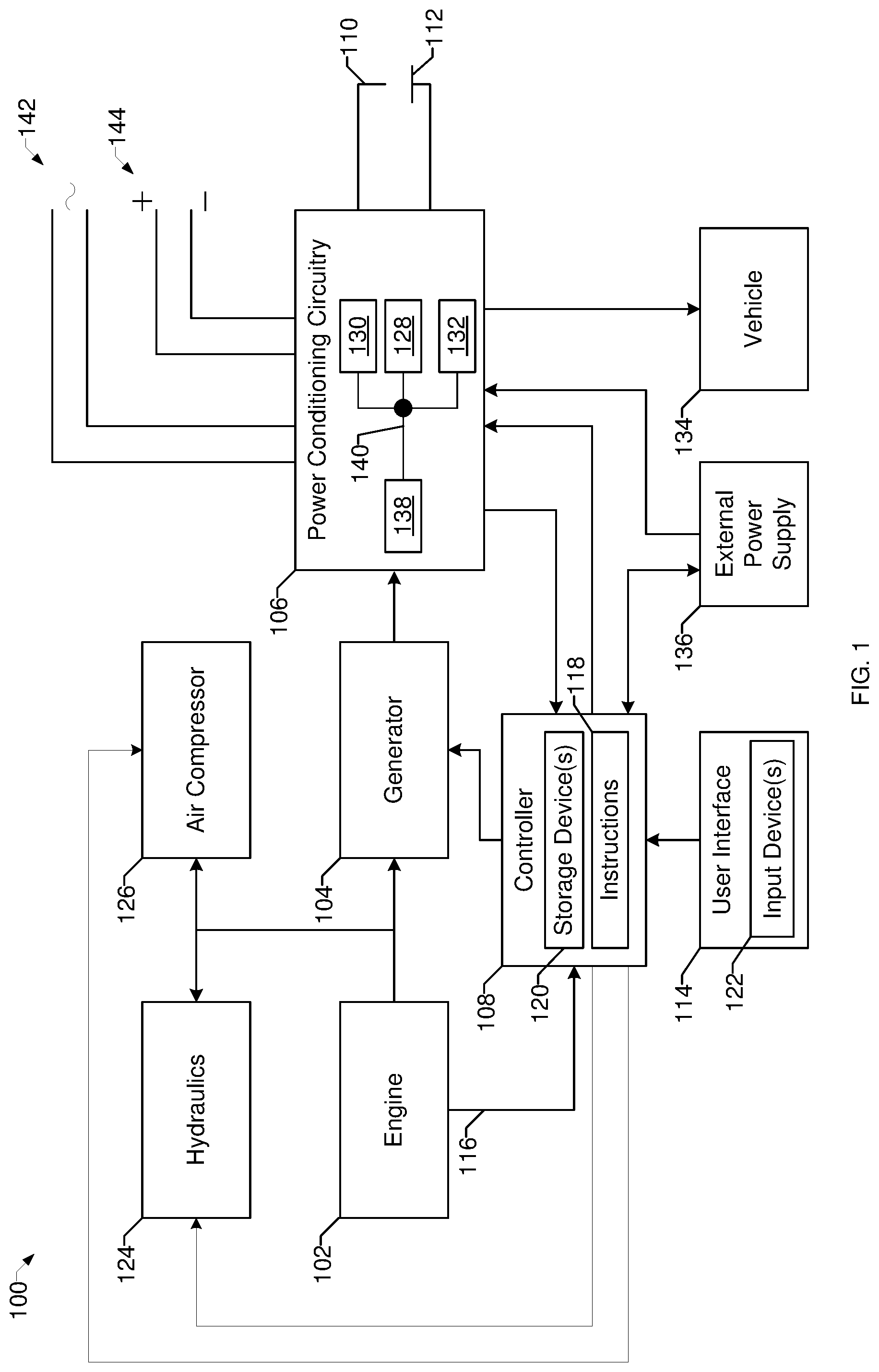 Patent US12306600 Figure 1 – Engine-driven power systems having load management prioritization