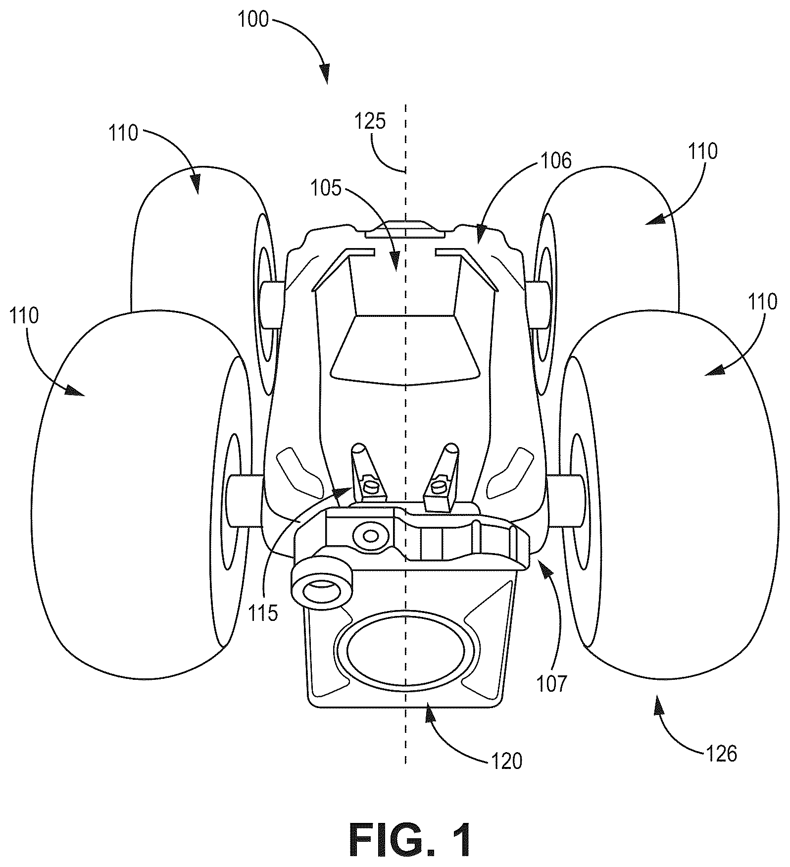 Patent US12306625 Figure 1 – Remote-controlled vehicle with camera mount