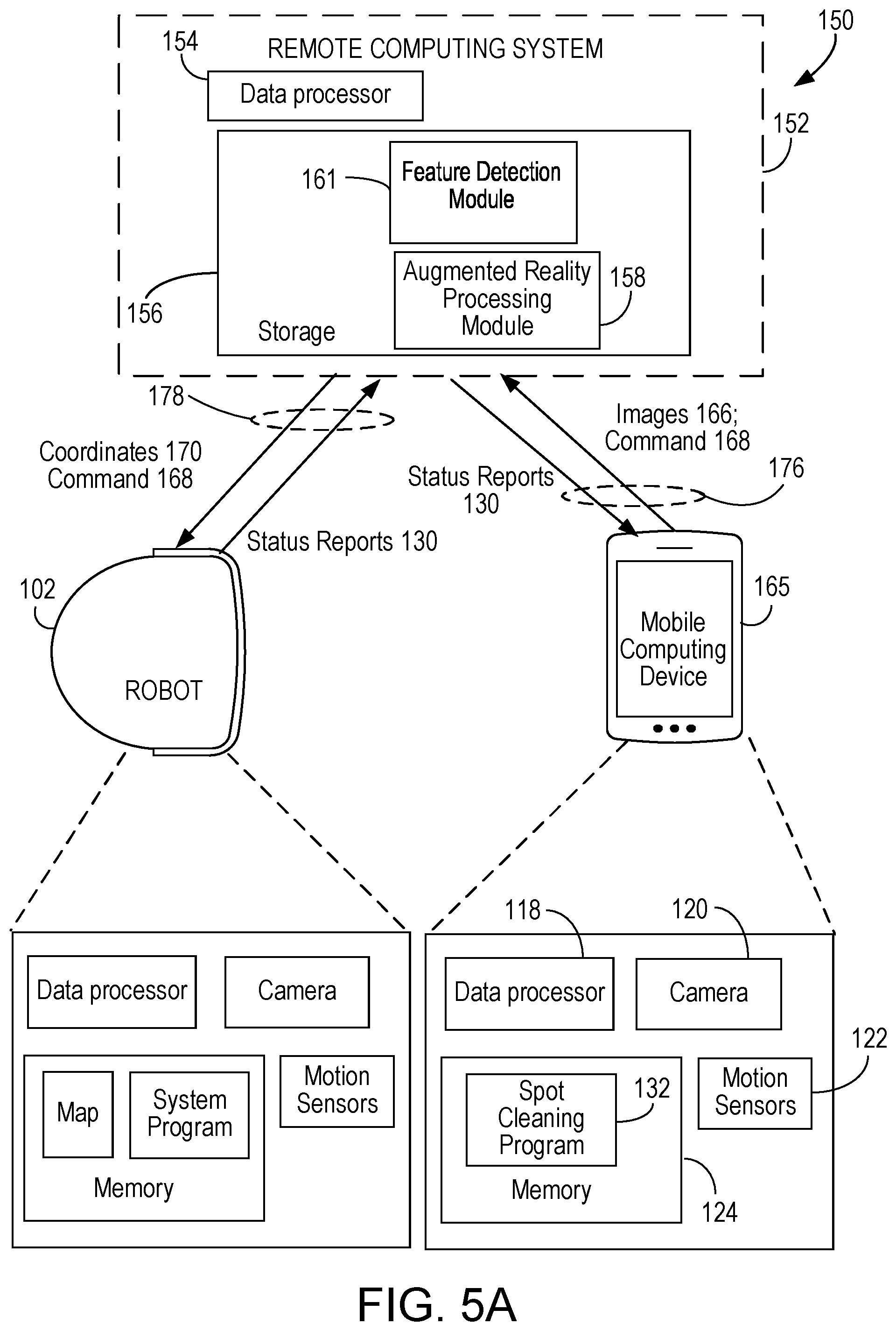 Patent US12306626 Figure 5 – Mobile robot cleaning system