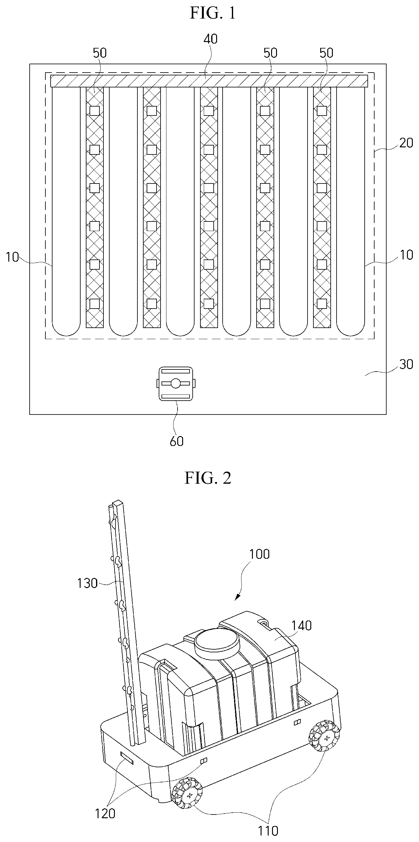 Patent US12306634 Figure 1 – Autonomous mobile unmanned sprayer apparatus, operating method thereof, and method of controlling autonomous rail switching movement