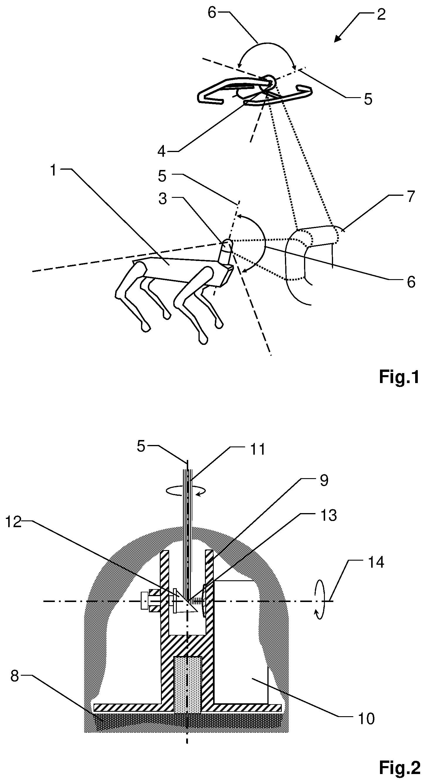 Patent US12306637 Figure 1 – System for 3D surveying by a UGV and a UAV with automatic provision of referencing of UGV lidar data and UAV lidar data