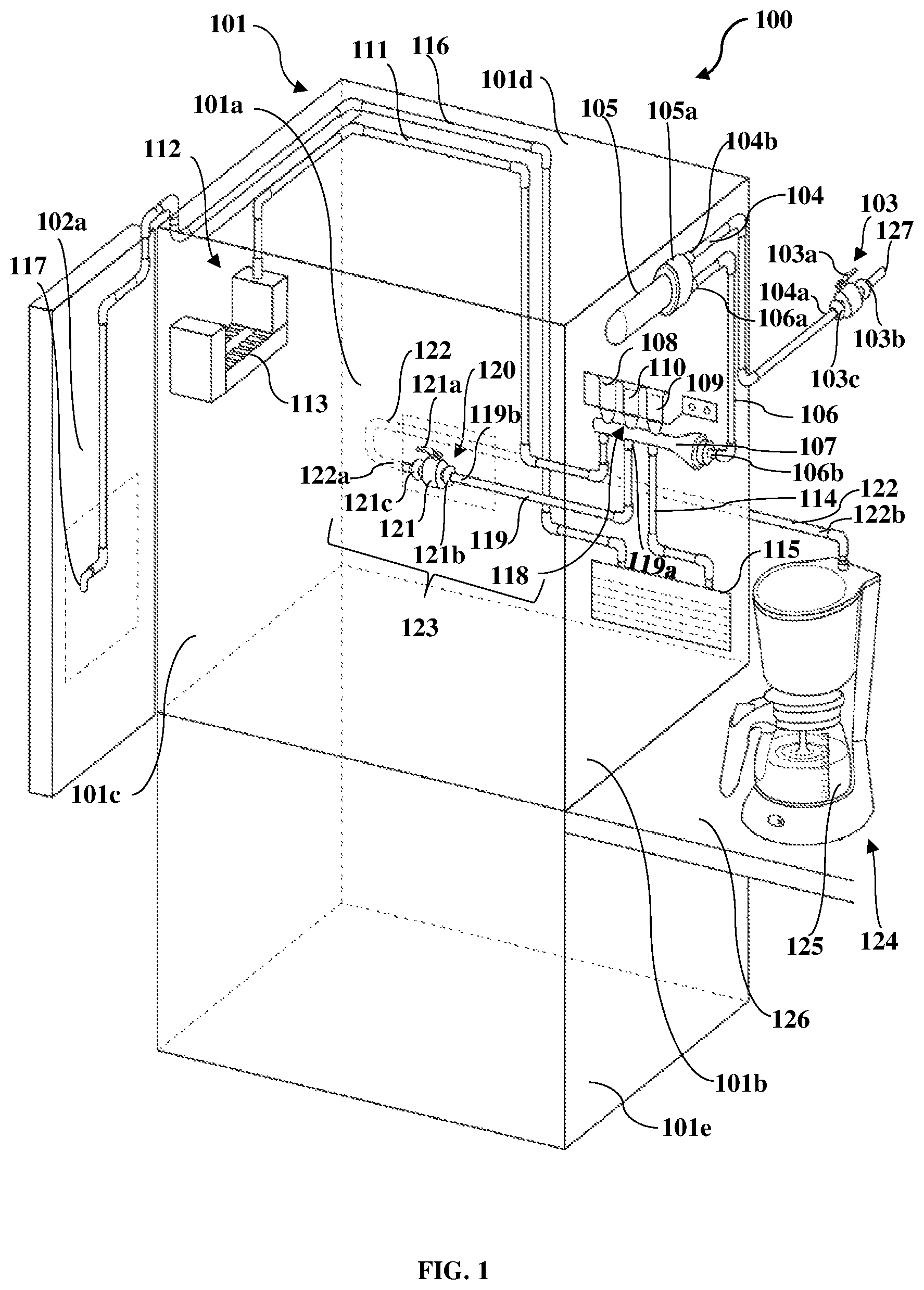 Patent US12306648 Figure 1 – Filtered water supply extension system for an external appliance