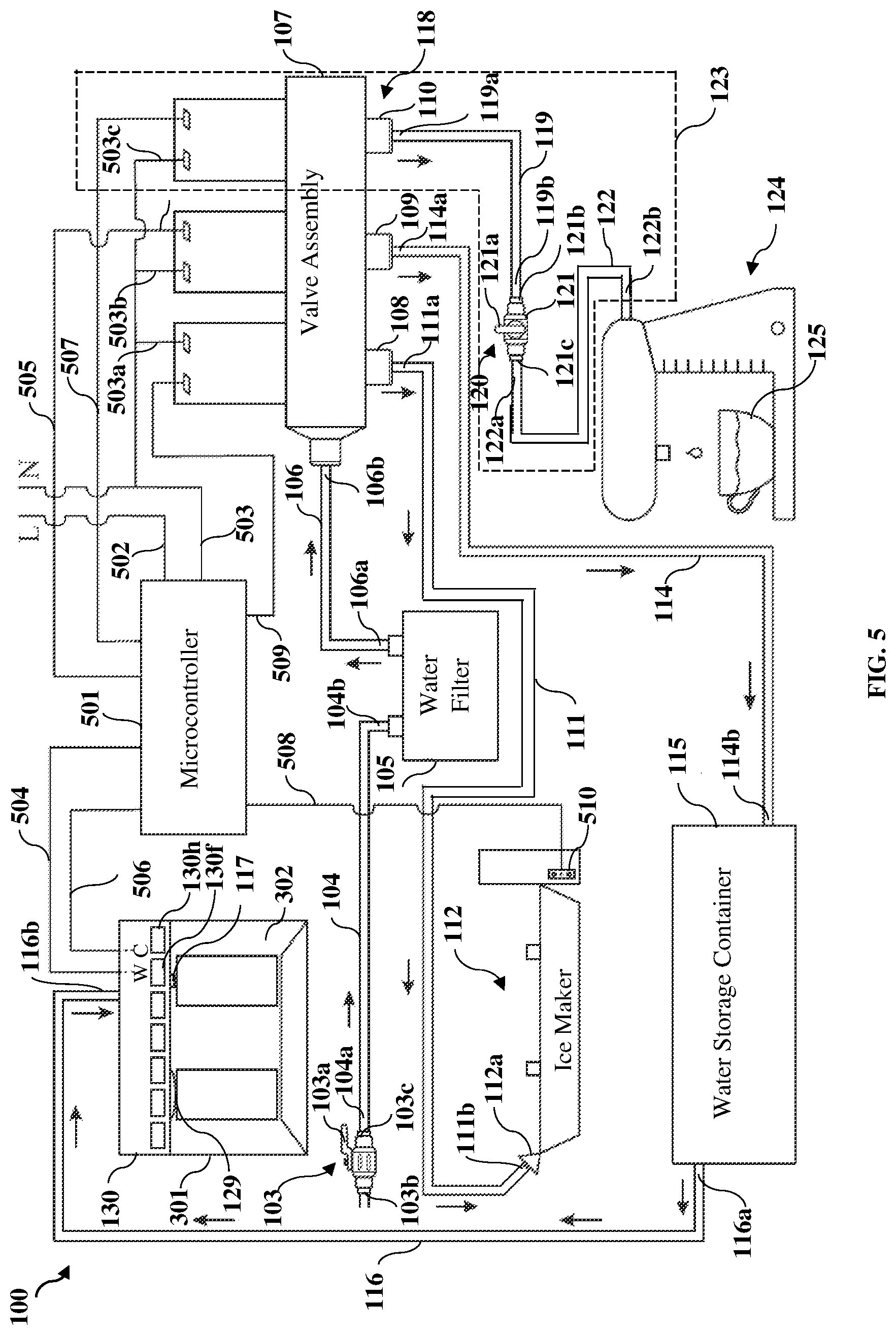 Patent US12306648 Figure 6 – Filtered water supply extension system for an external appliance