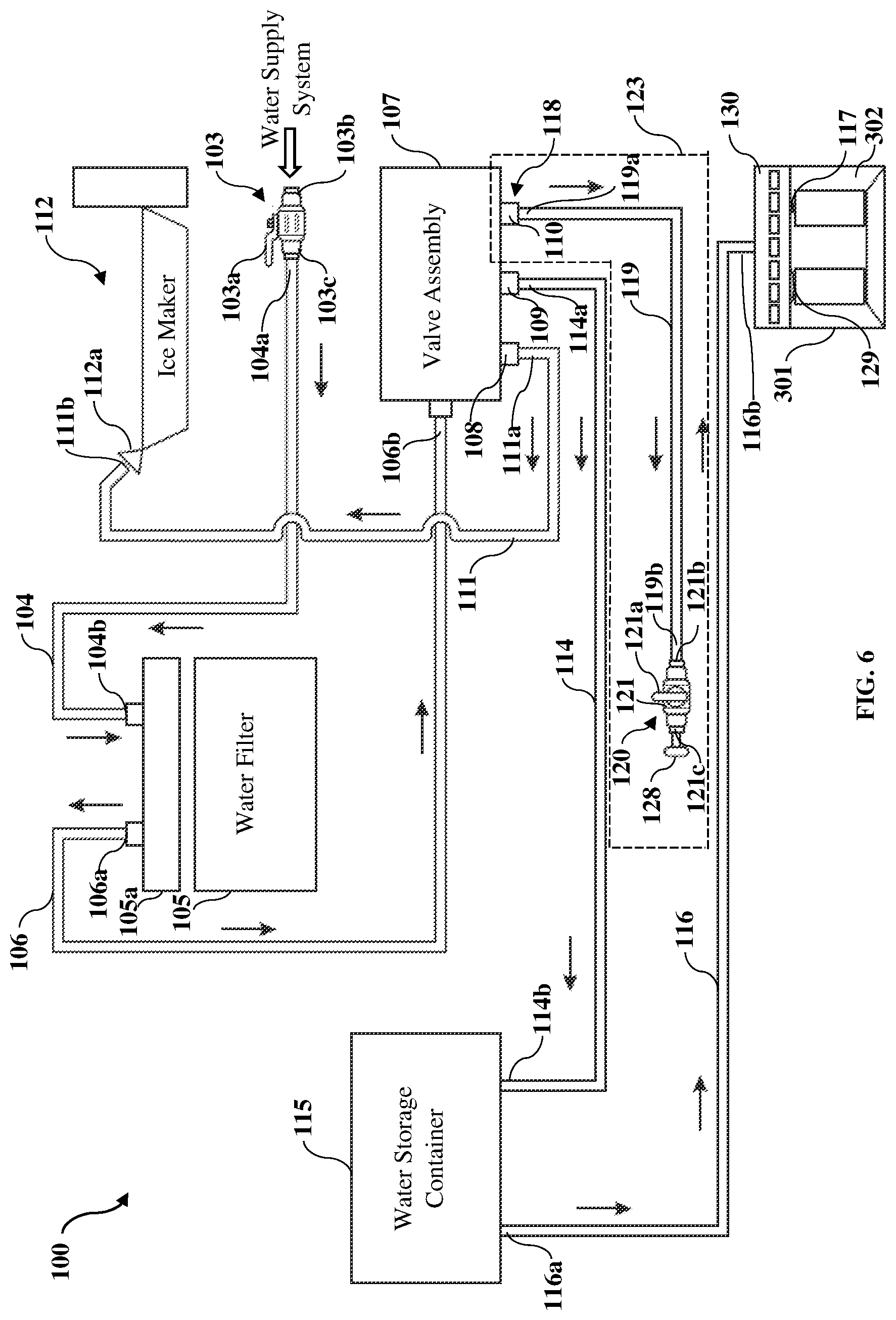 Patent US12306648 Figure 7 – Filtered water supply extension system for an external appliance