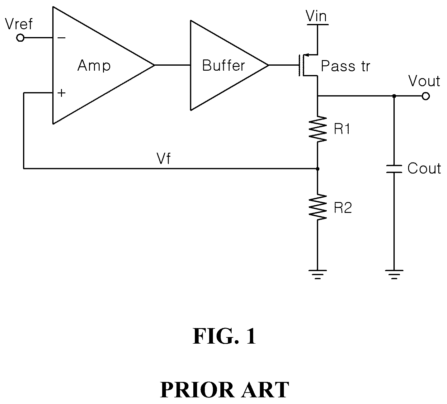 Patent US12306651 Figure 1 – Low dropout voltage regulator