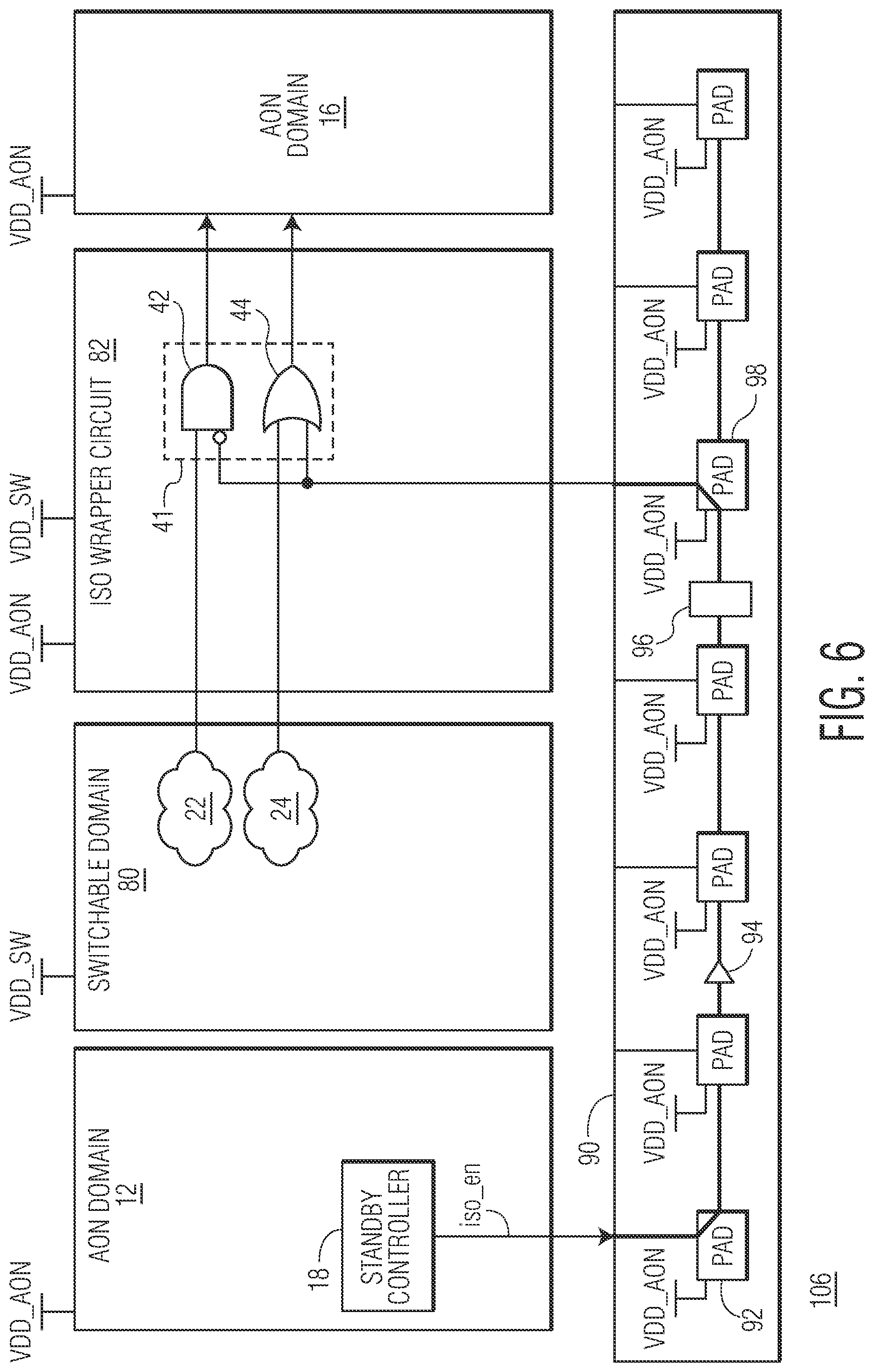 Patent US12306652 Figure 5 – System on a chip (SoC) having a low power mode of operation
